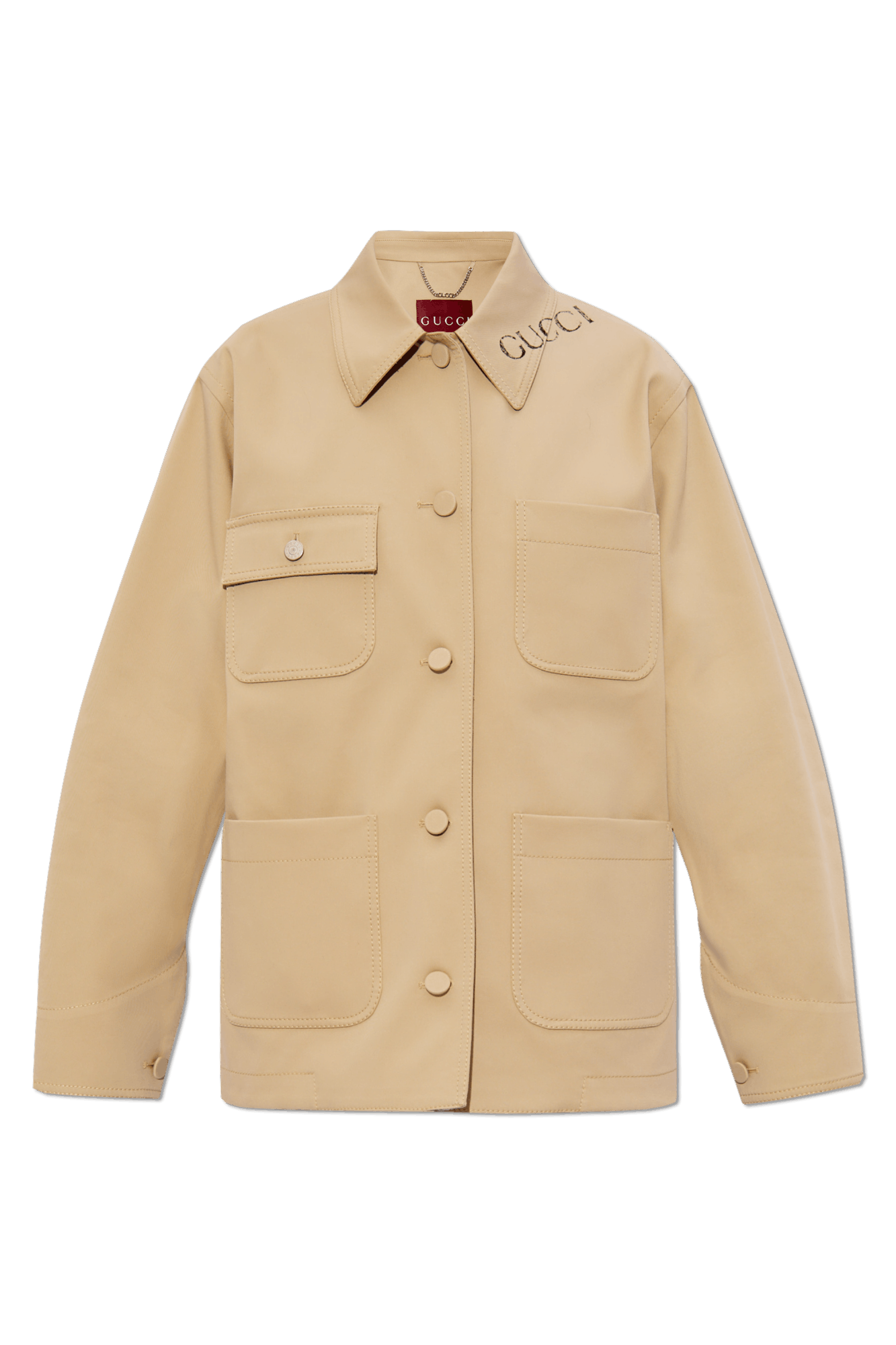 Gucci o1la5ras0526 Cotton Stretch Garbadine Jacket in Beige Size M / US 6-8 / IT 42-44 - 1 Thumbnail