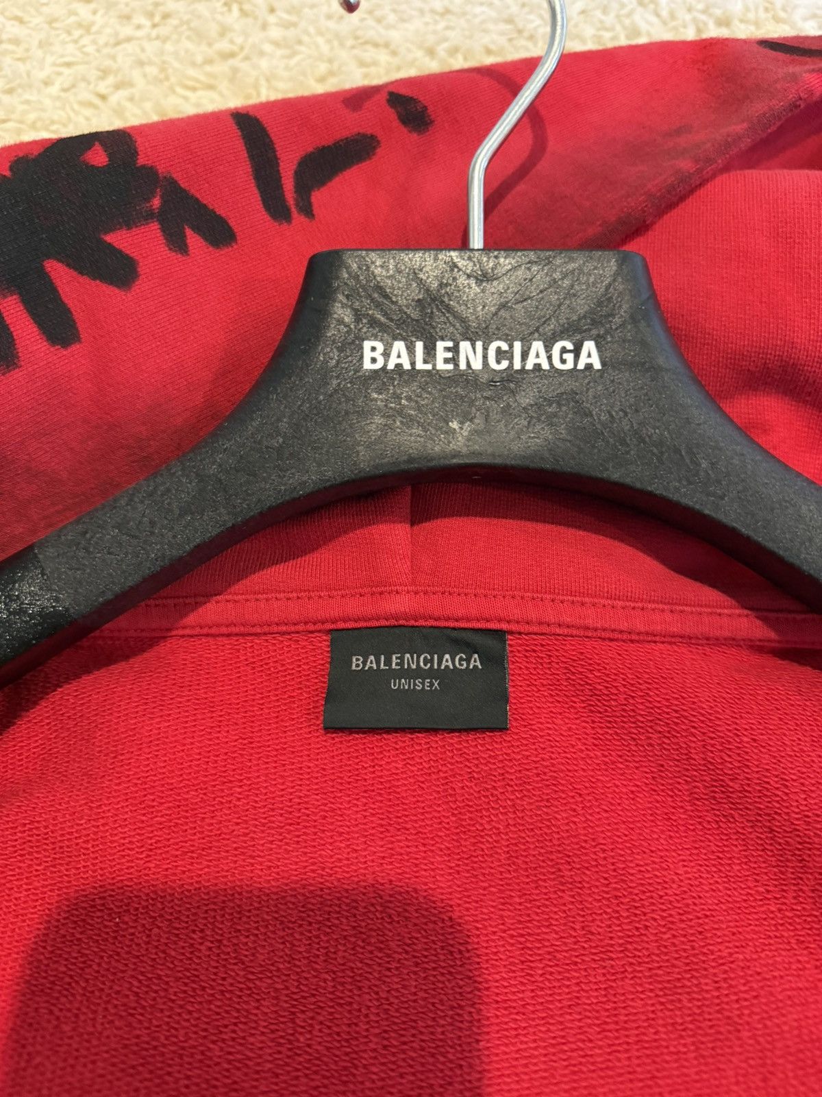 Balenciaga Balenciaga Skater Graffiti Zip Hoodie in Red Mudshow Size US S / EU 44-46 / 1 - 10 Thumbnail