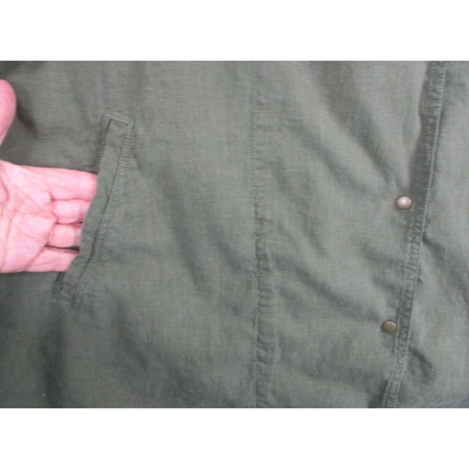 Bdg BDG Jacket Womens Large Green Linen Blend Snap Front Lightweight Anorak Coat Size L / US 10 / IT 46 - 2 Thumbnail