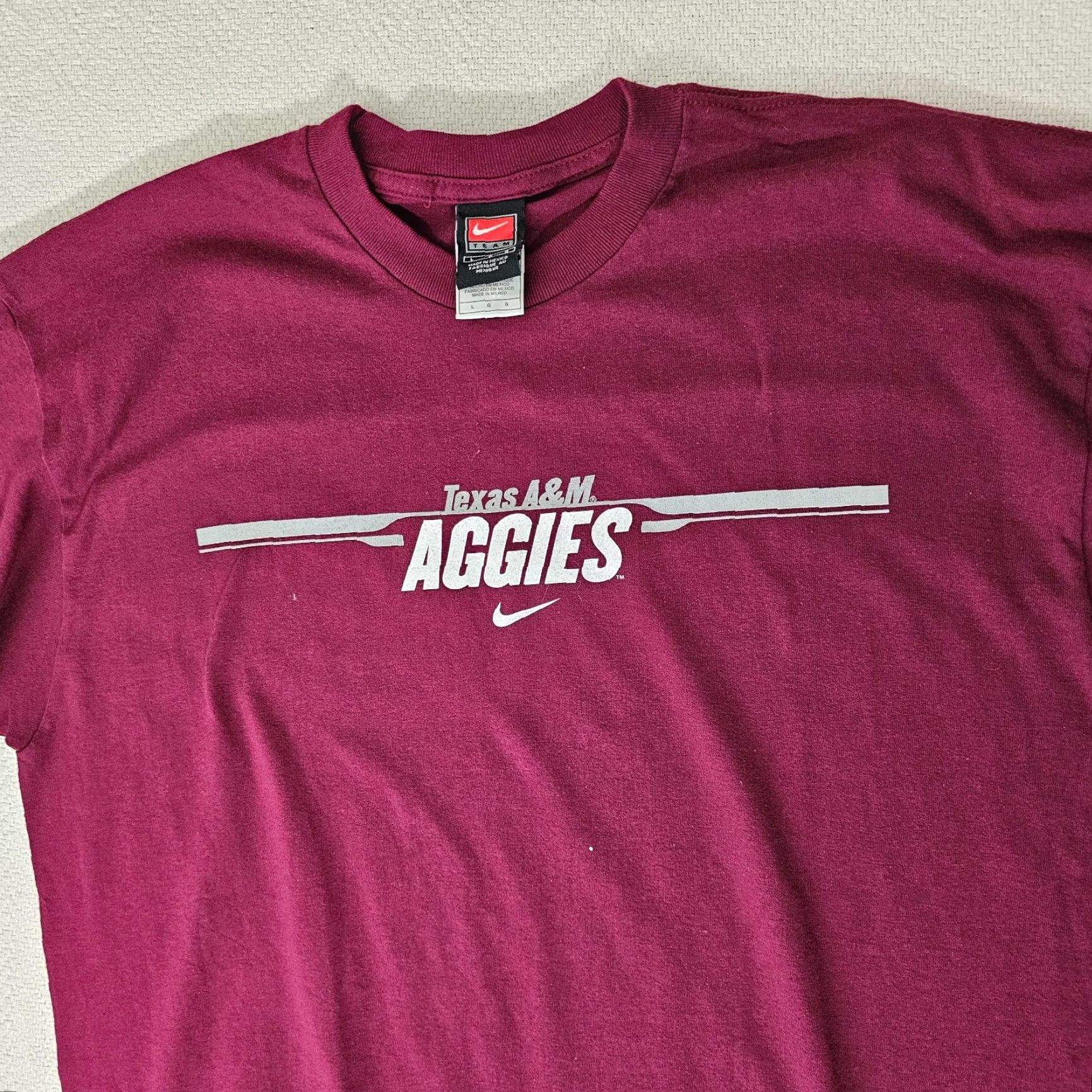 Nike Nike Men’s Texas A&M Aggies T-Shirt L Short Sleeve Crew Neck Logo Maroon Size US L / EU 52-54 / 3 - 3 Thumbnail