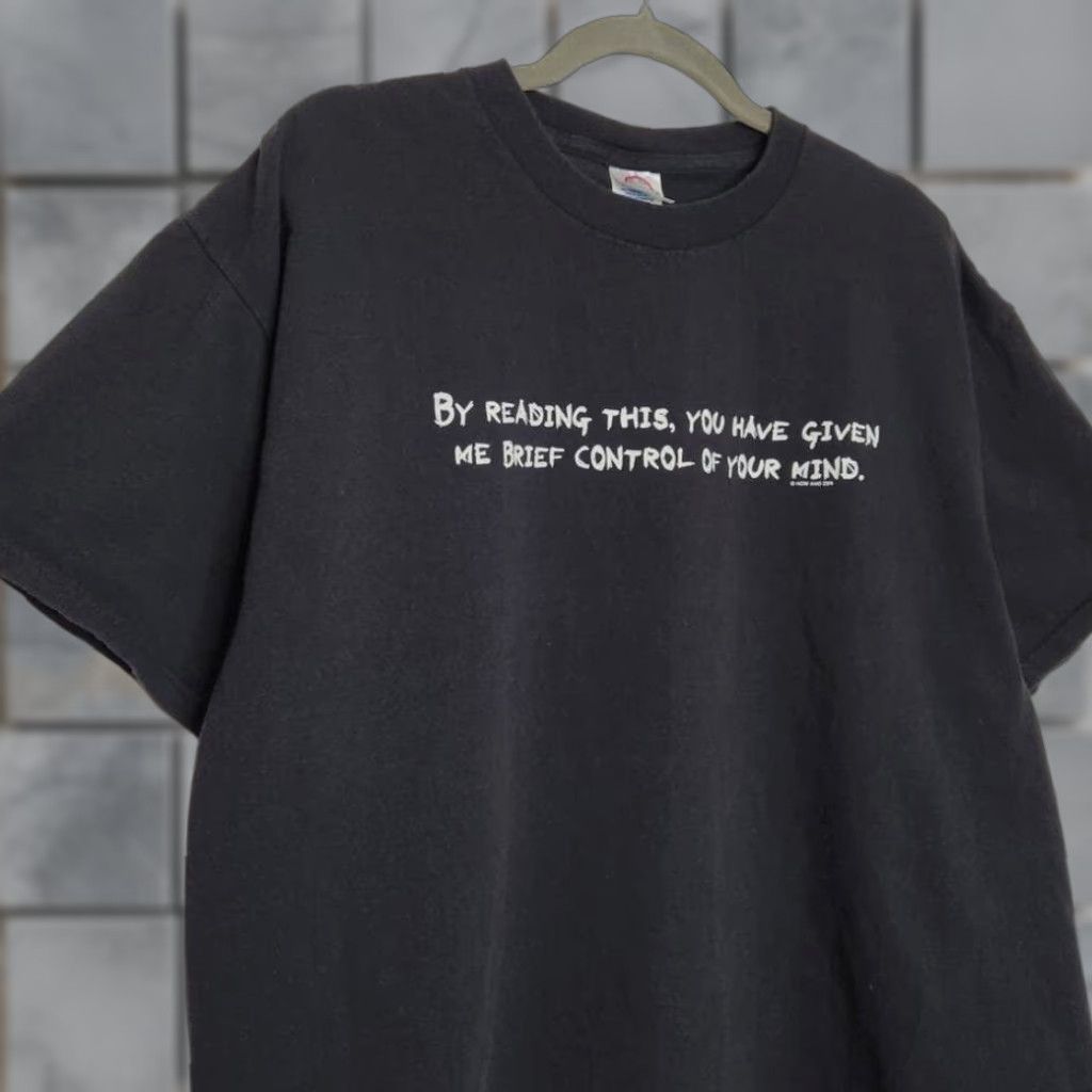 Etro VINTAGE Obscure Humor Funny Joke Shirt Mind Control Black XL Shirt Unisex Adults Size US XL / EU 56 / 4 - 1 Thumbnail