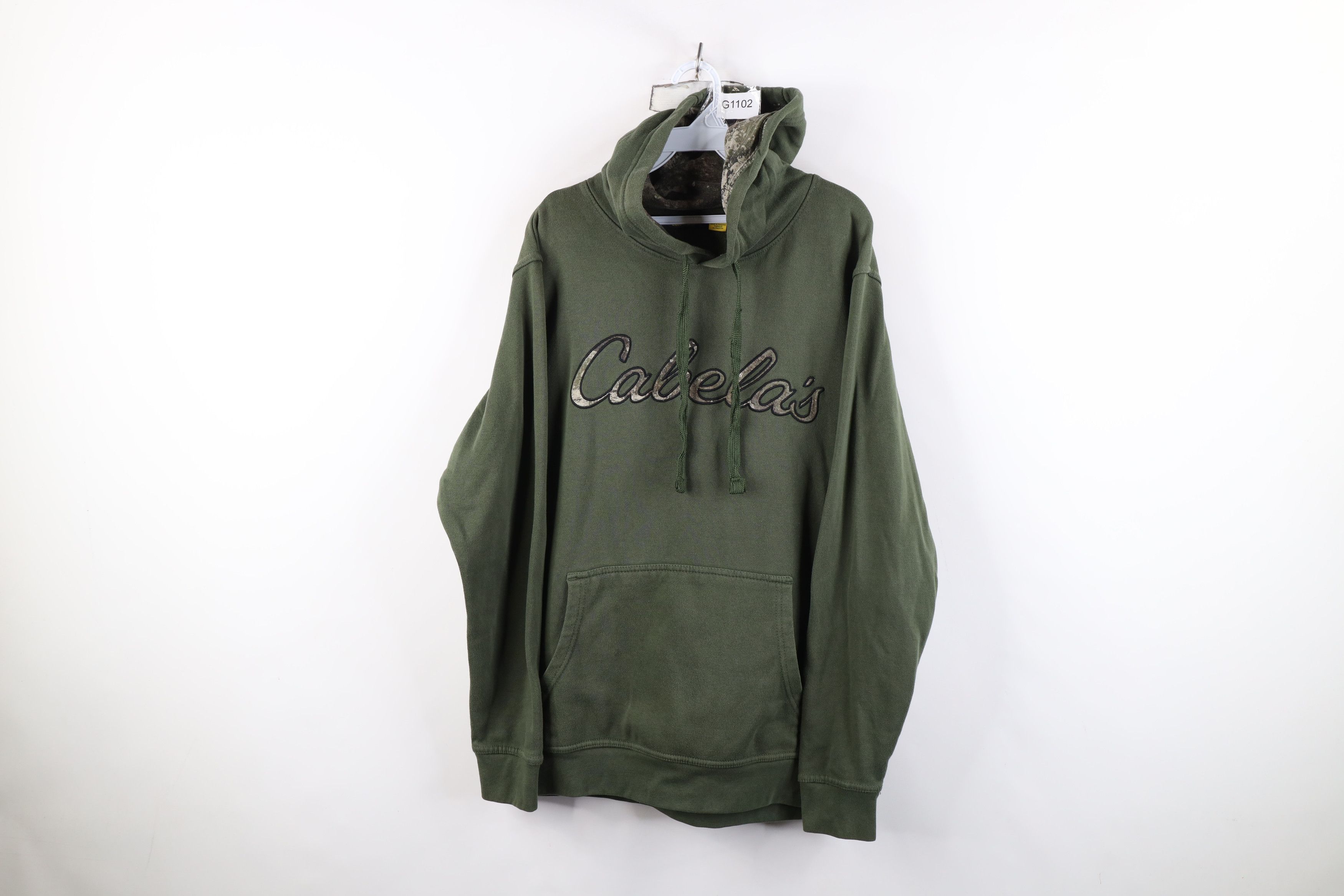 Cabelas Vintage Y2K Cabelas Spell Out Script Camouflage Hoodie Green Size US M / EU 48-50 / 2 - 1 Thumbnail