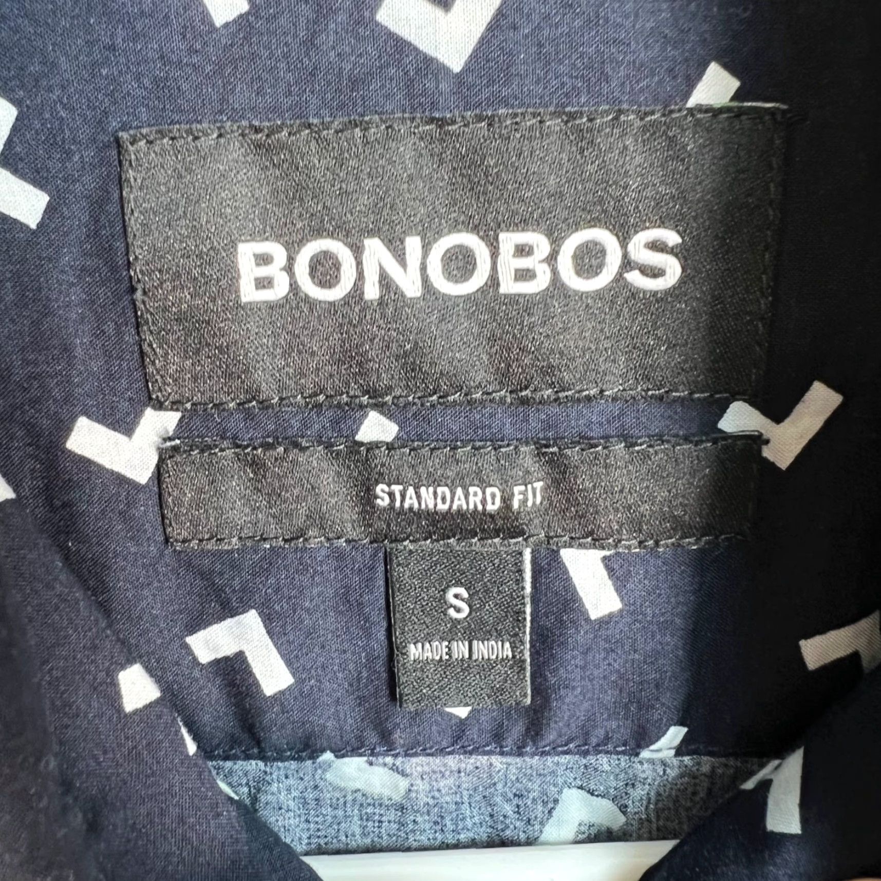 Bonobos BONOBOS Mens Size Small Navy Blue Short Sleeve Button-Up Shirt Standard Fit Size US S / EU 44-46 / 1 - 3 Thumbnail