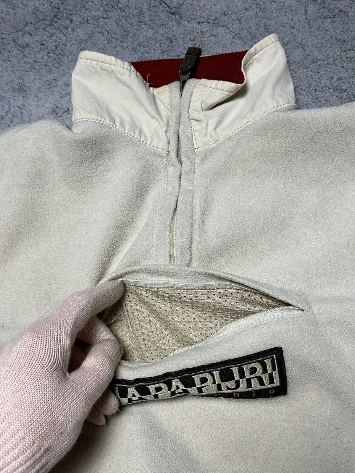 Napapijri × Vintage Vintage Napapijri Big Logo Fleece Anorak Size M / US 6-8 / IT 42-44 - 15 Thumbnail