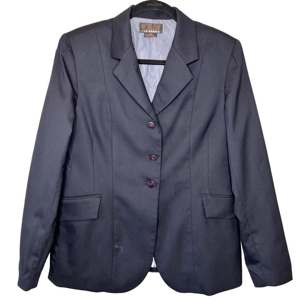 image of Ariat Pro Series Blazer Womens 16R Navy Blue Equestrian Ridi (Size 2XL)