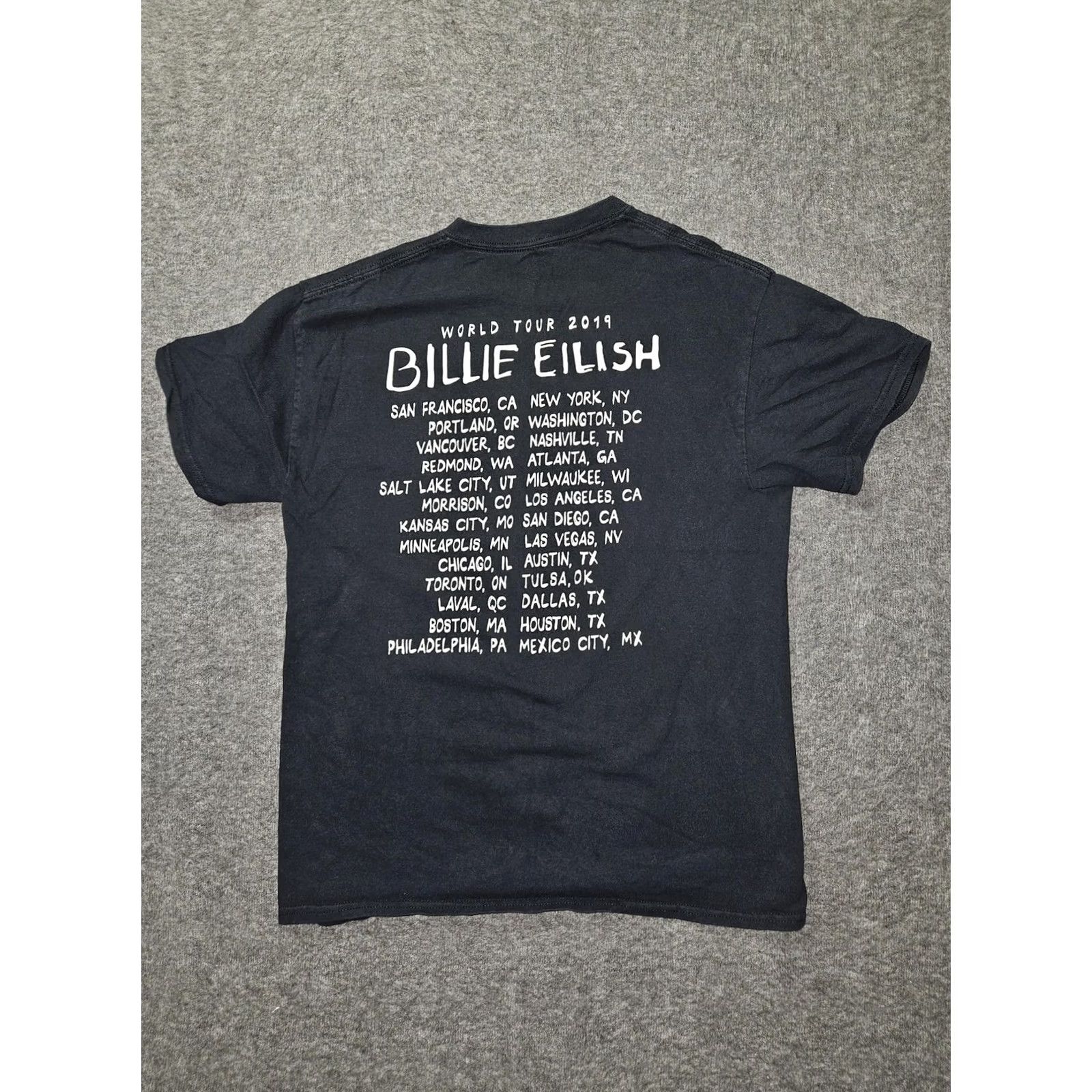Vintage Billie Eilish Shirt Mens Medium Black World Tour 2019 Bed Graphic Concert Tee Size US M / EU 48-50 / 2 - 5 Thumbnail