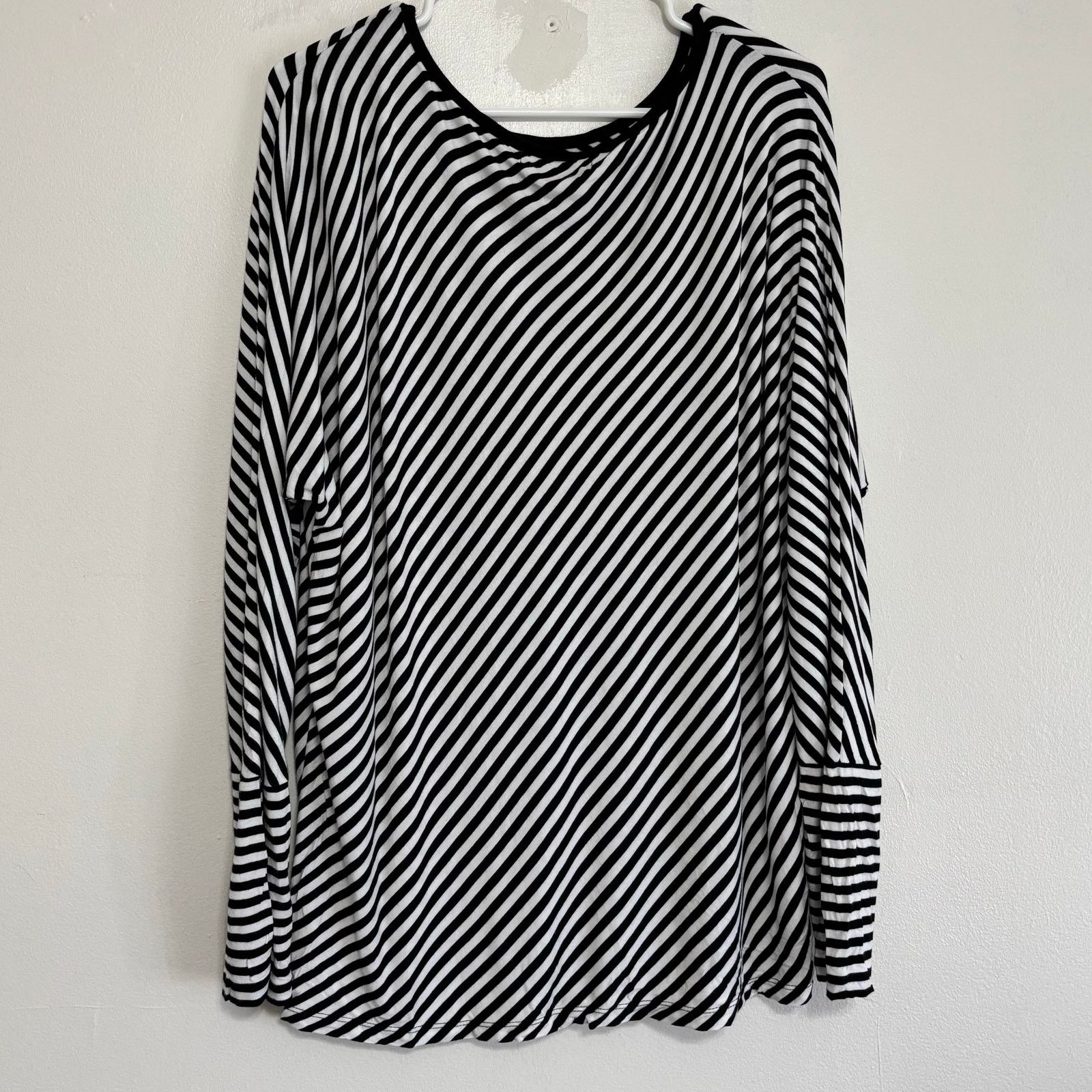 Michael Kors MICHAEL Michael Kors Black White Striped Long Sleeve Top XL Size XL / US 12-14 / IT 48-50 - 3 Thumbnail