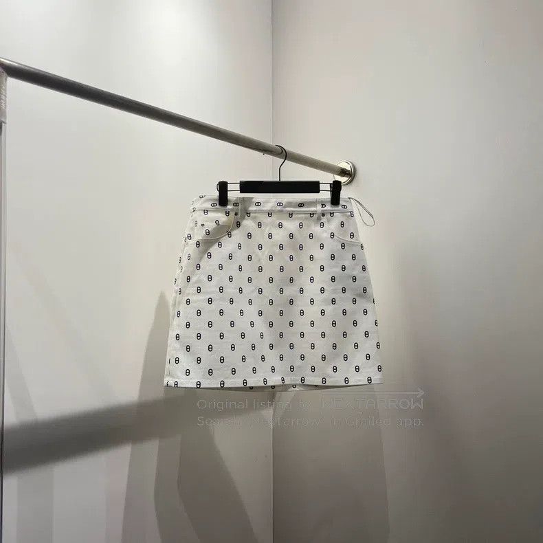 Hermes Hermes White Pig Nose Logo All-over Printed Denim Size 26" / US 2 / IT 38 - 1 Thumbnail
