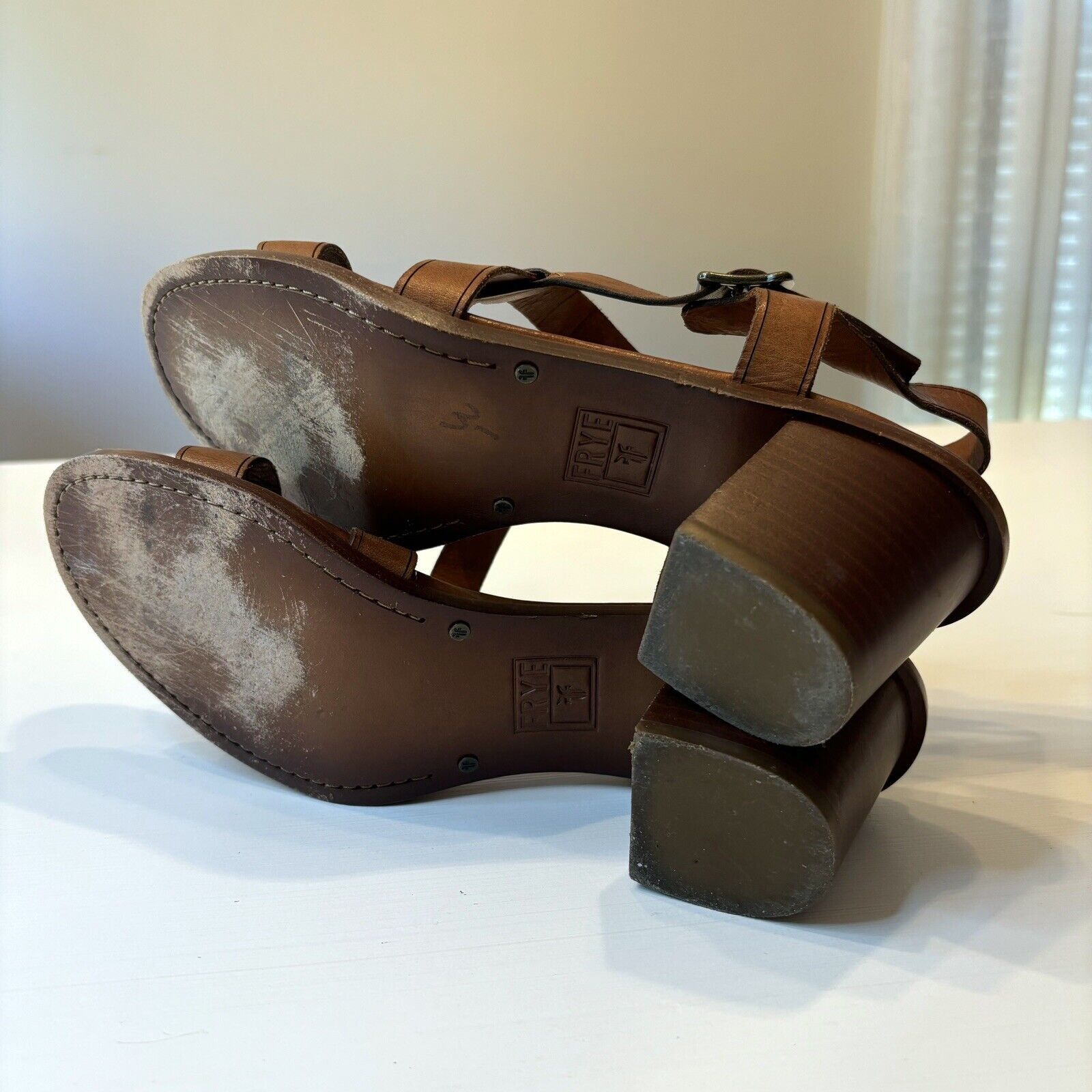 Frye Frye Dani Brown Leather Sandals Heels Shoes US Size 10 M Size US 10 / IT 40 - 7 Thumbnail