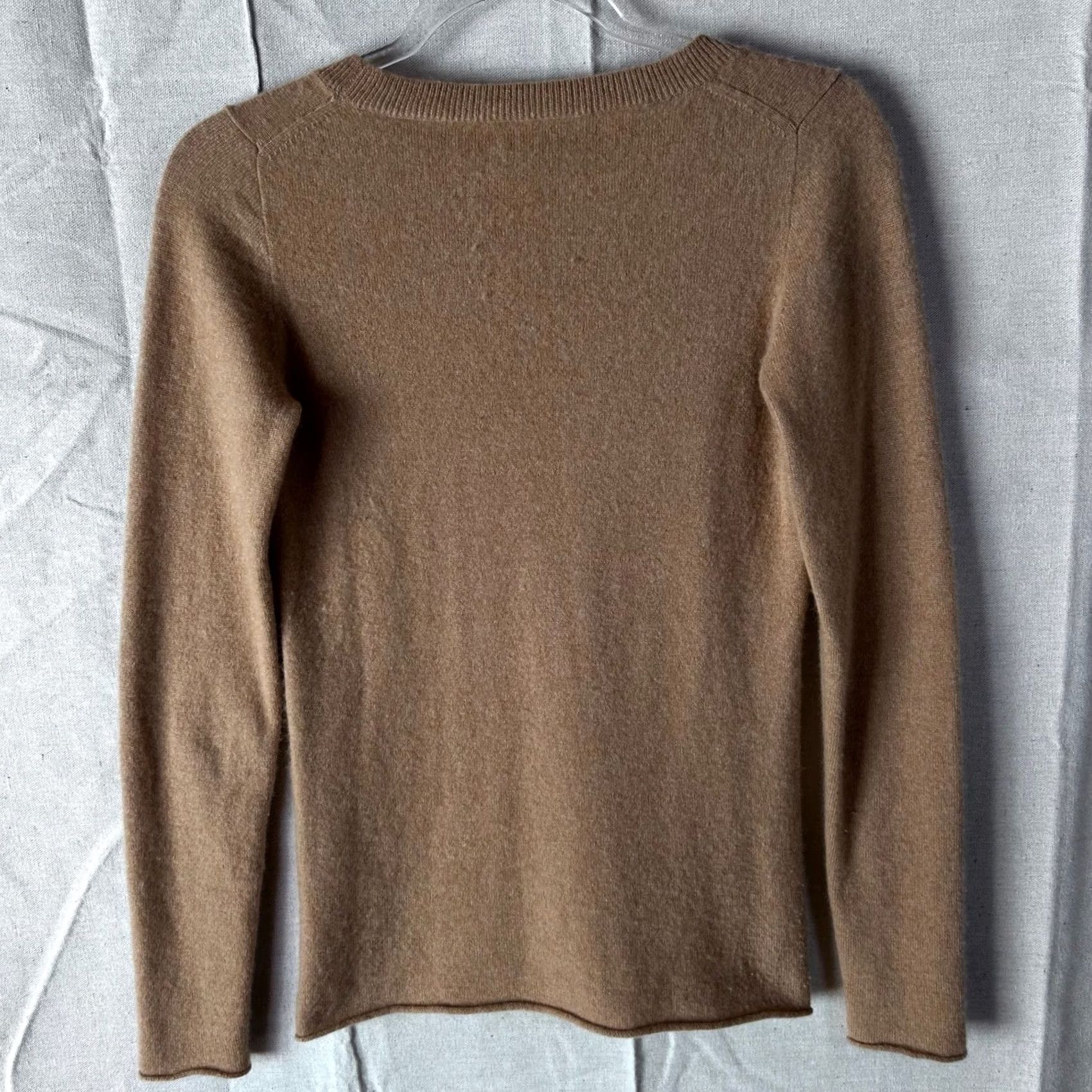 Vintage J. Crew Collection Cashmere Sweater XS Camel Tan Crewneck Long Sleeve 100% Size XS / US 0-2 / IT 36-38 - 3 Thumbnail