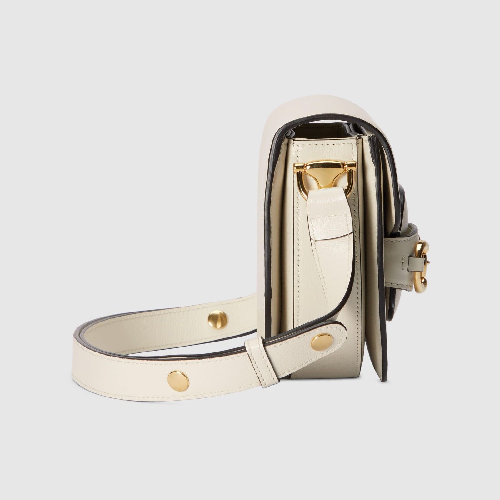 Gucci GUCCI Horsebit 1955 Mini White Leather Rounded Shoulder Bag Size ONE SIZE - 4 Thumbnail