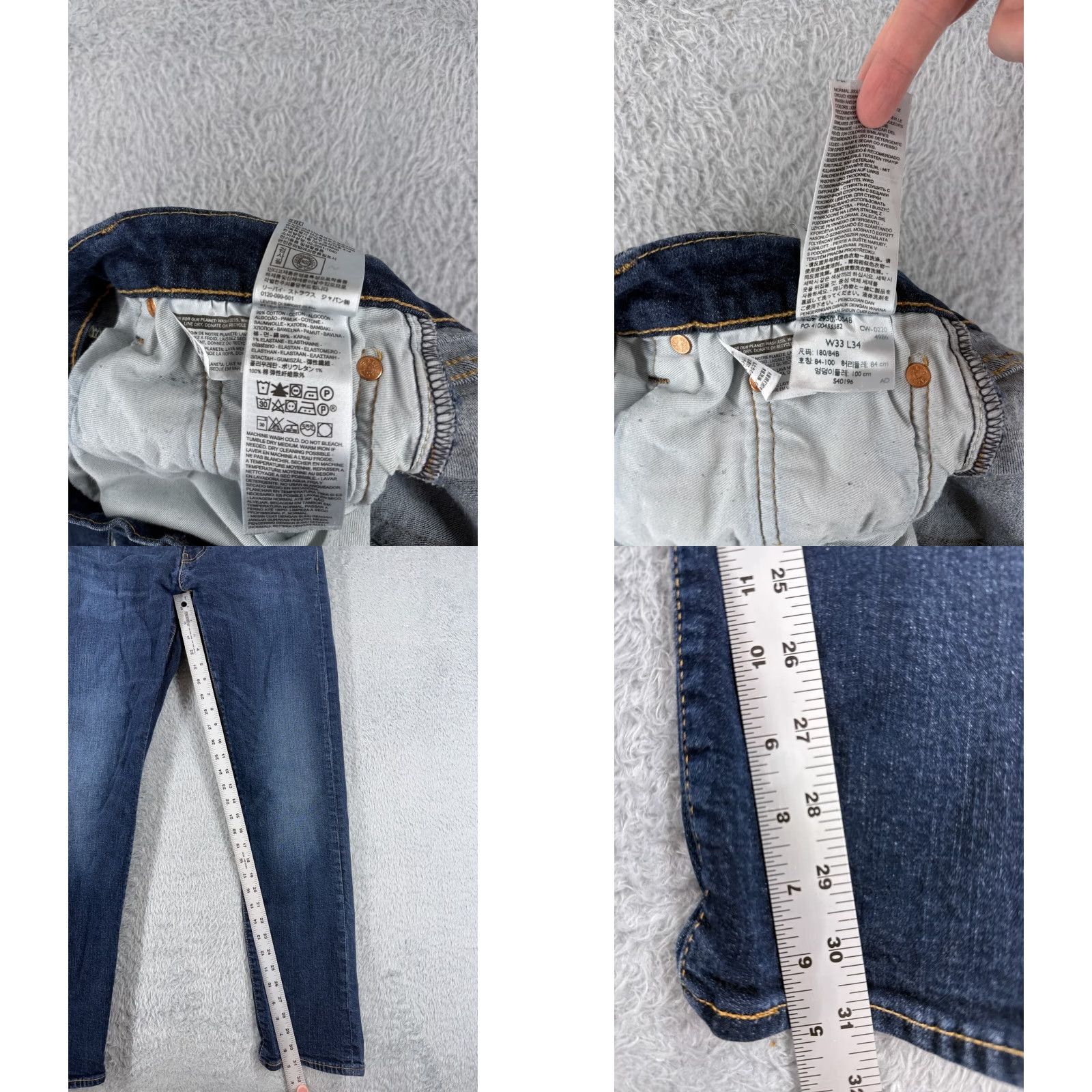 Levi's Levi's Jeans Men 33 Blue Denim 502 Straight Mid Rise 5-Pocket Distressed Cotton Premium 31x31 Vintage No Size US 33 - 8 Thumbnail