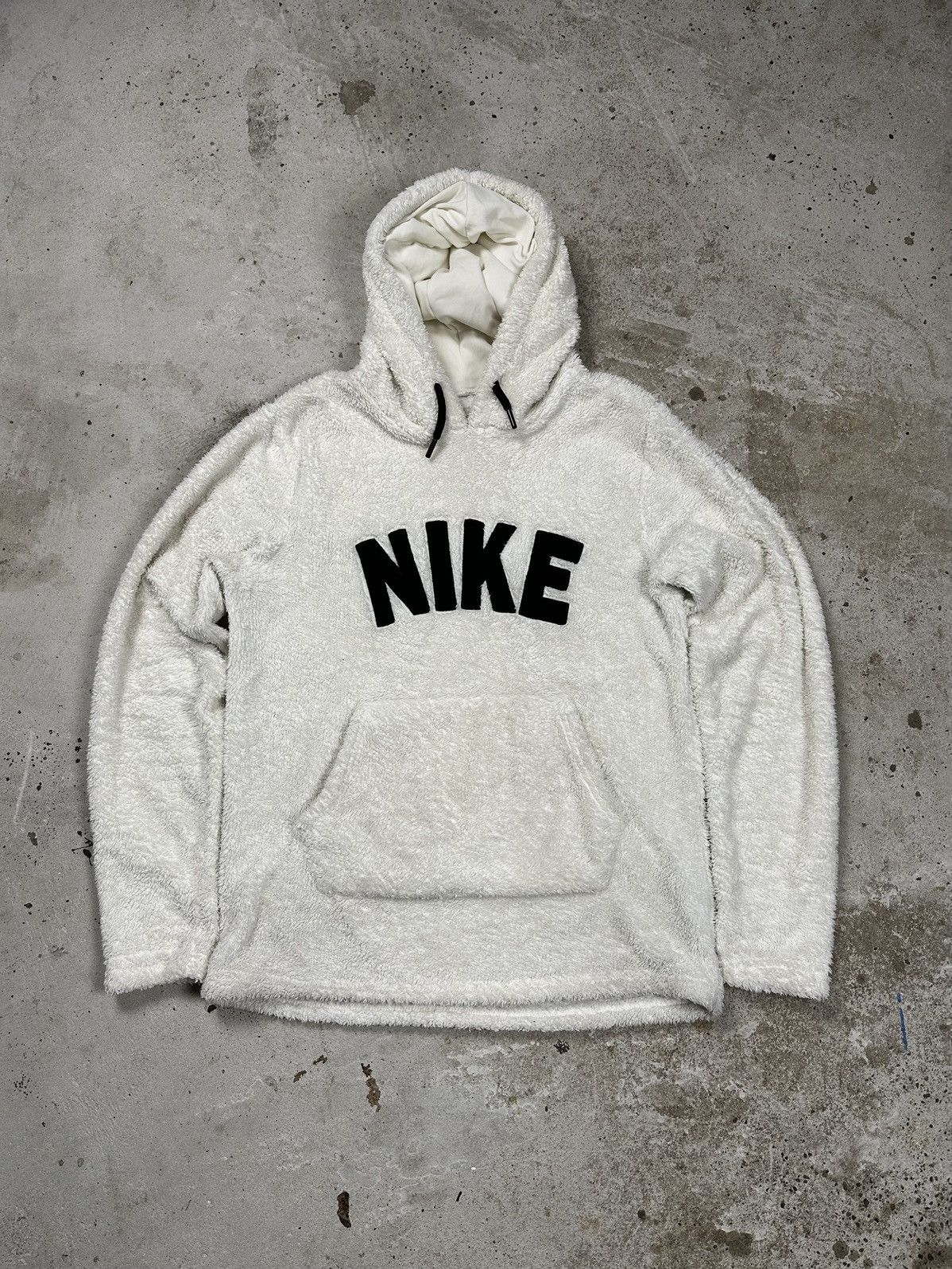 Nike × Vintage ‼️ Vintage y2k Nike Sherpa Fleece Hoodie Spellout Boot Size US M / EU 48-50 / 2 - 1 Thumbnail