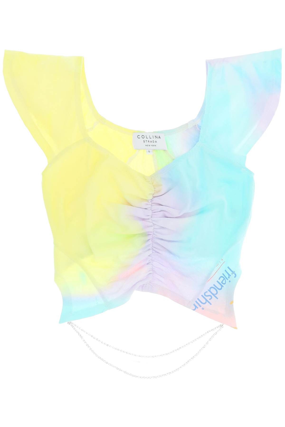 image of Collina Strada 'regina' Tie-Dye Top With Rhinestone Chain in Scholastic, Women's (Size Medium)