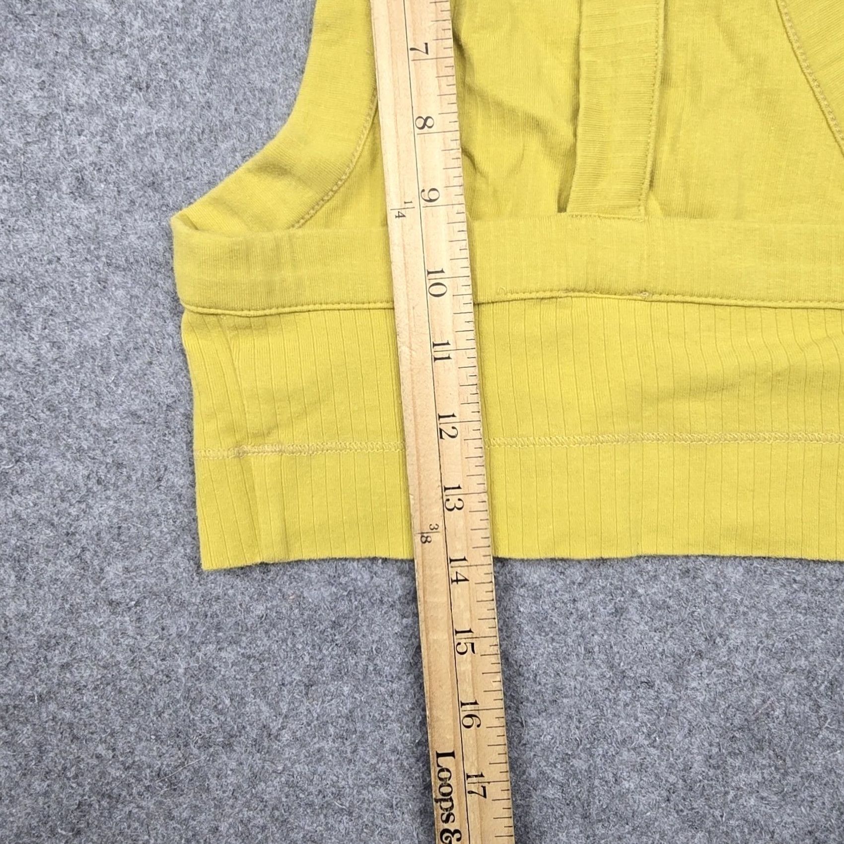 Free People Intimately Free People Bralette Womens Small Yellow Rib Knit Crossback Wireless Shirt Nifty Loot Womens Bralette Small Yellow Crossback Wireless Size ONE SIZE - 6 Thumbnail