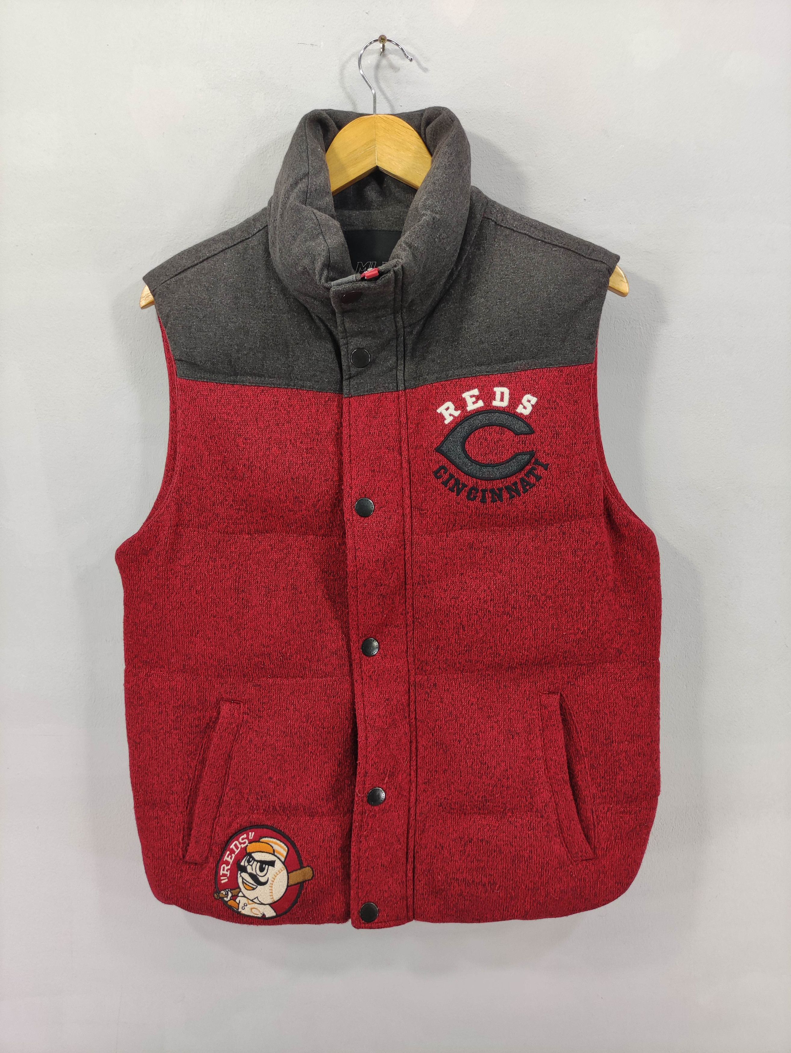 MLB Vintage Reds Cincinnati Mlb Vest Puffer Snap Button Size US M / EU 48-50 / 2 - 1 Thumbnail