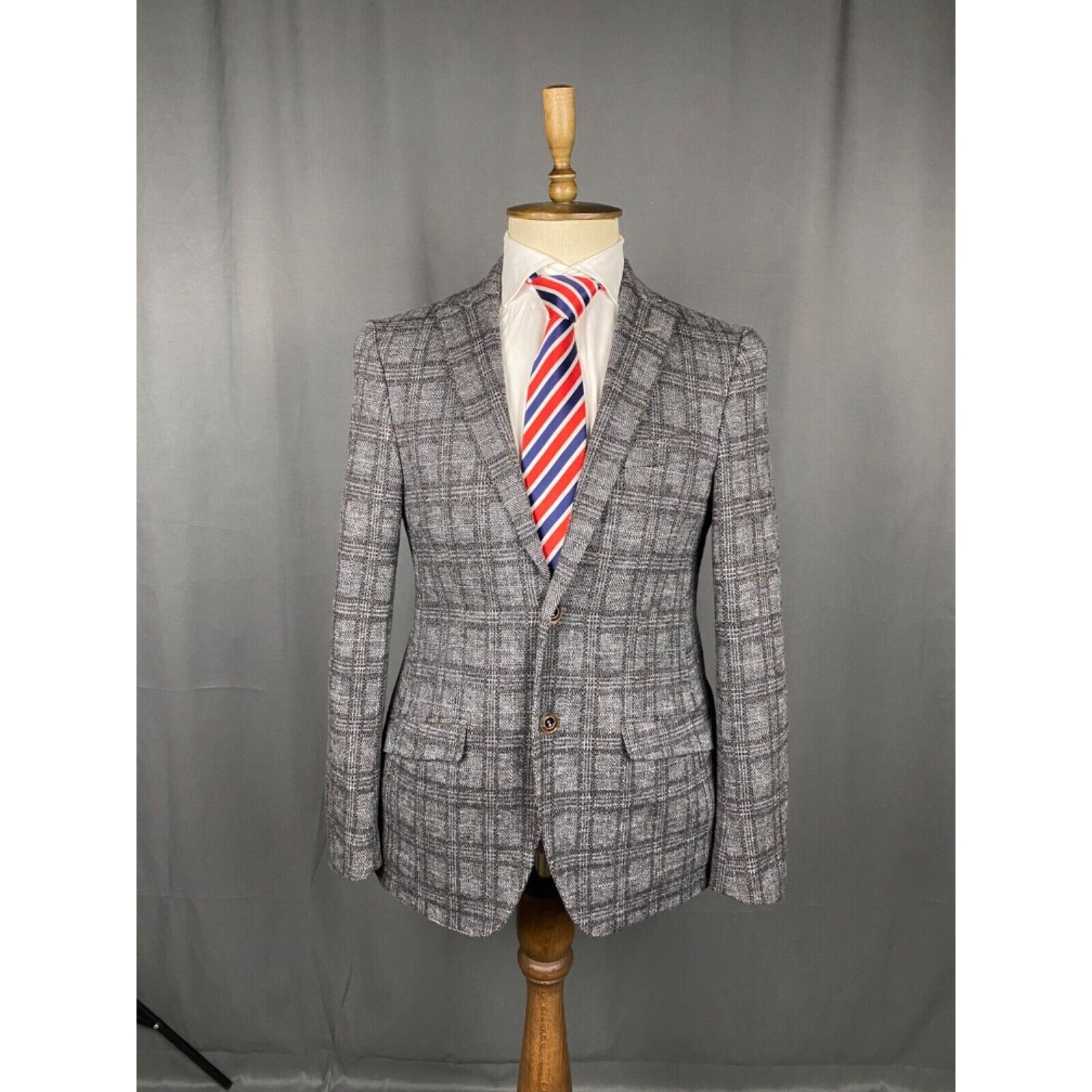 Etro ETRO Men's Gray Wool Checked Blazer Sportcoat Jacket Size 48 Size 48R - 3 Thumbnail