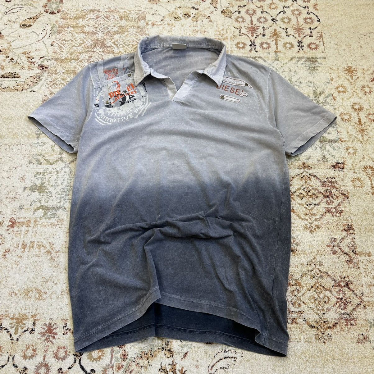 Diesel × Vintage Vintage Diesel Polo Grunge Tie Dye Avantgarde Rare Size US XXL / EU 58 / 5 - 3 Thumbnail