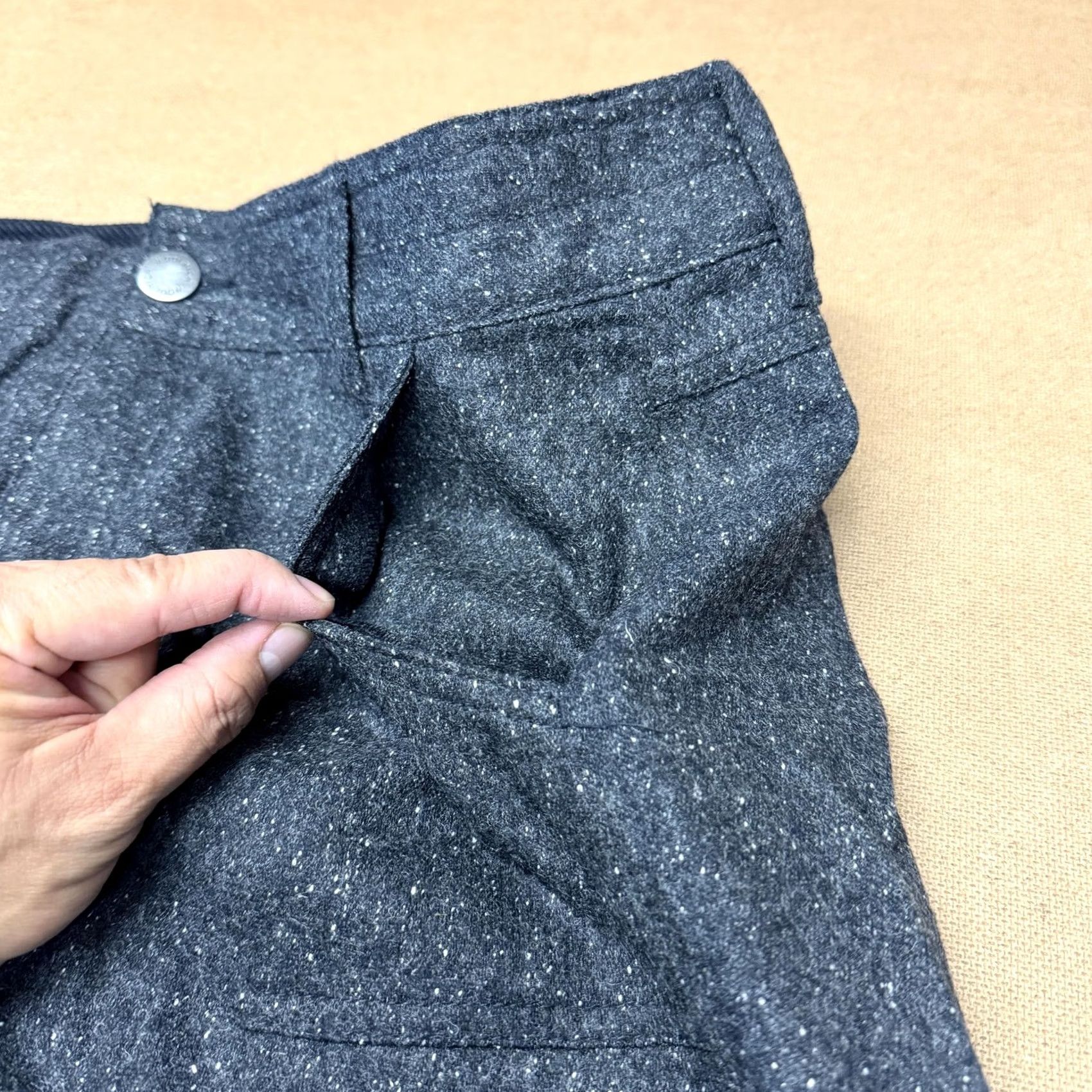 Vintage Woolrich Skirt Womens 14 Gray Onyx Wool Blend Lined Tweed Pockets 5063 Size 36" / US 14 / IT 50 - 4 Thumbnail