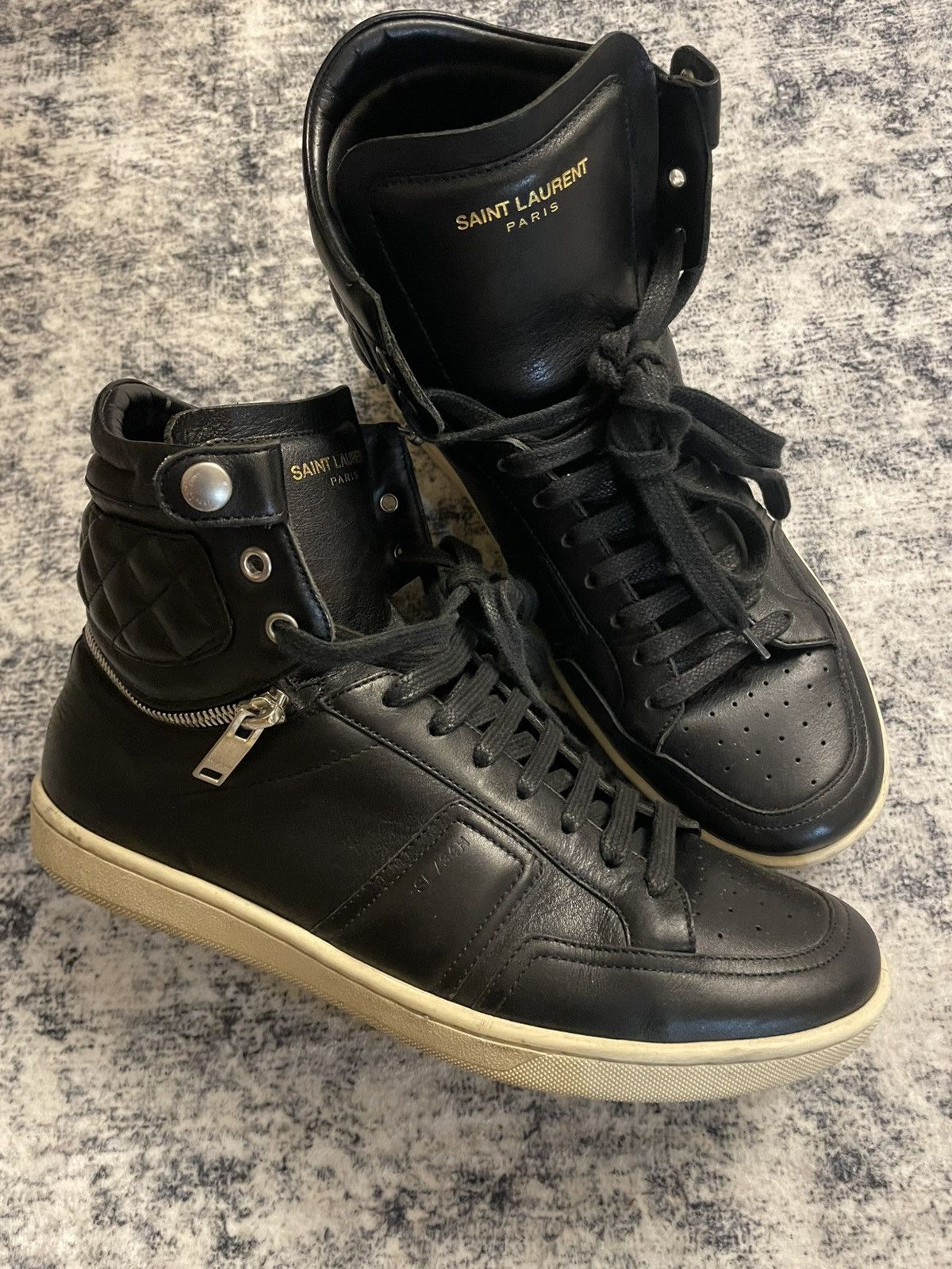 Saint Laurent Paris SS16 Zipper High Top Sneaker