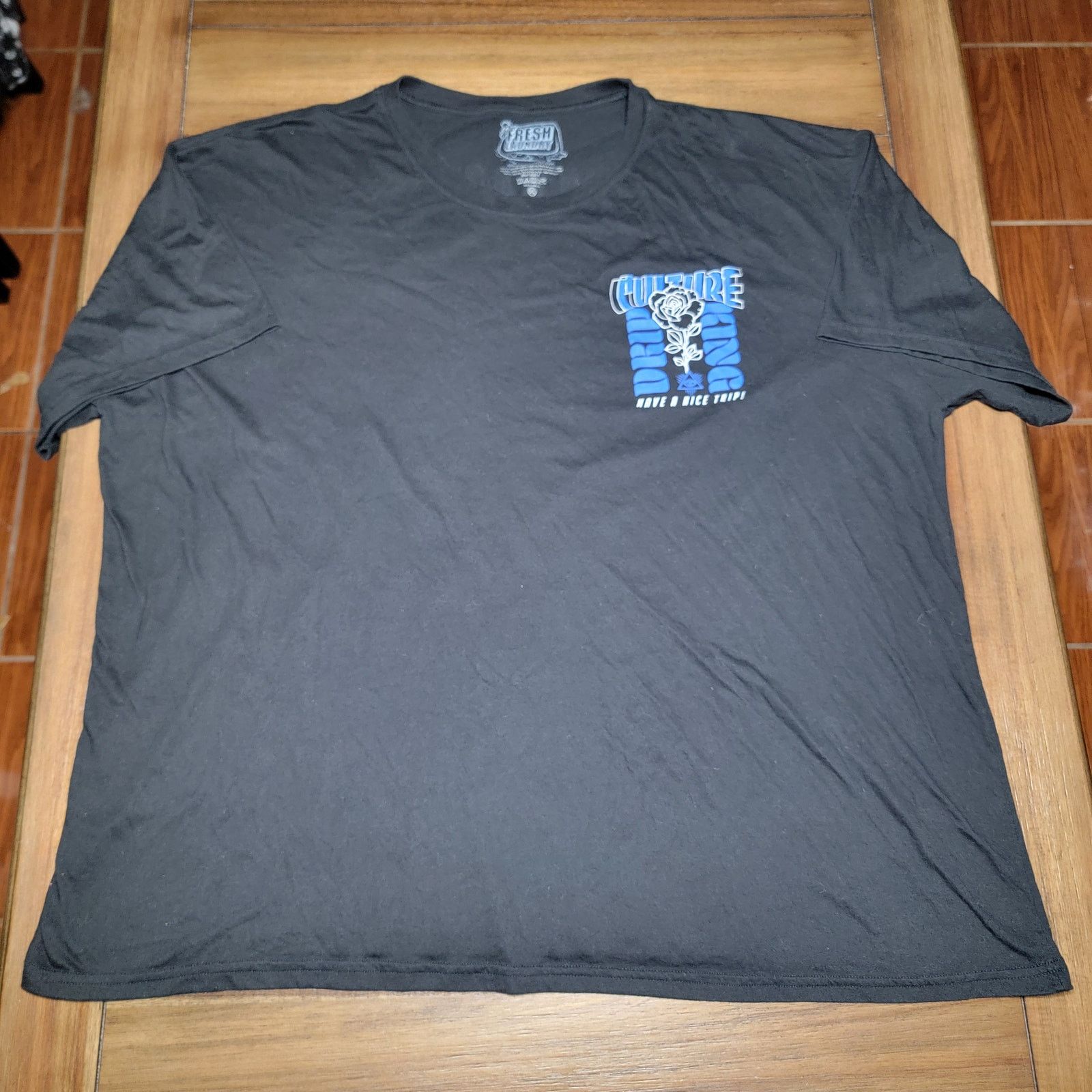 Fresh Laundry Culture Drip King Black Unisex Tee Skulls & Rose - Size 5XL Size 4XL / US 24-26 - 3 Thumbnail