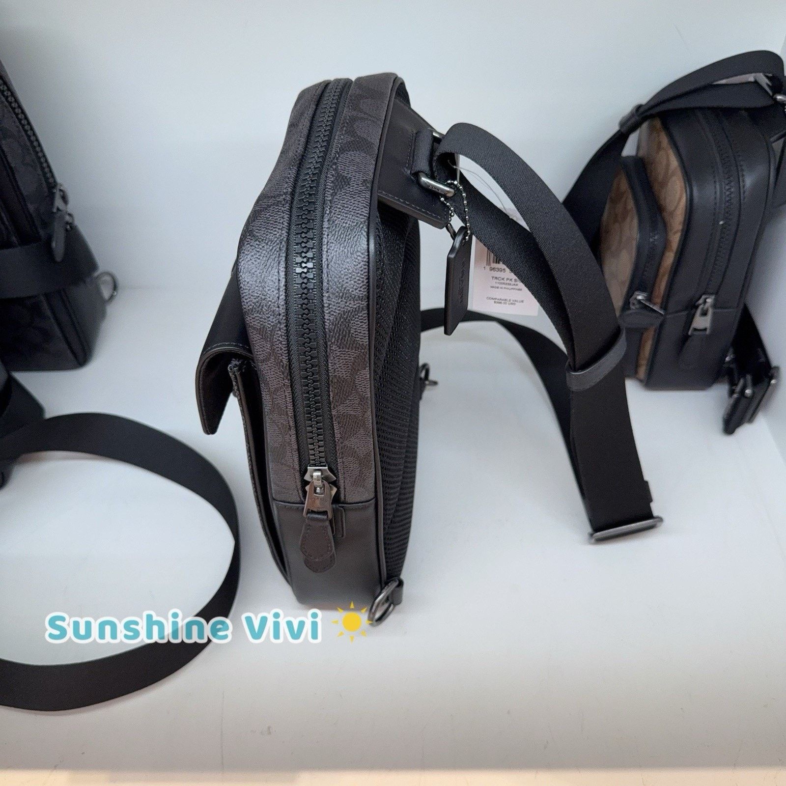 Coach NWT Coach Track Pack Canvas CX880 Gunmetal/Charcoal/Black Size ONE SIZE - 9 Thumbnail