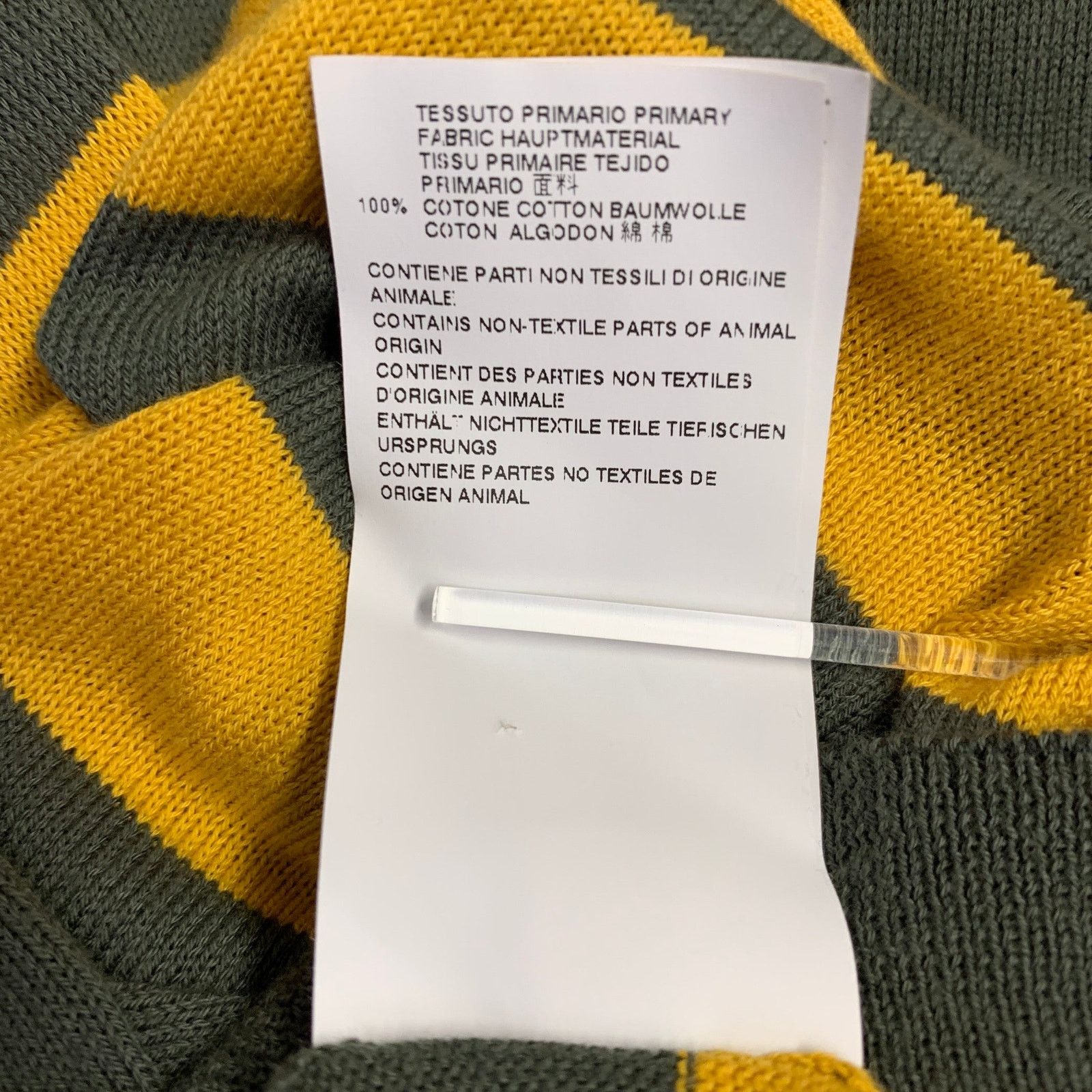 Marni MARNI Size M Green Yellow Stripe Cotton V-Neck Cardigan Size US M / EU 48-50 / 2 - 8 Thumbnail
