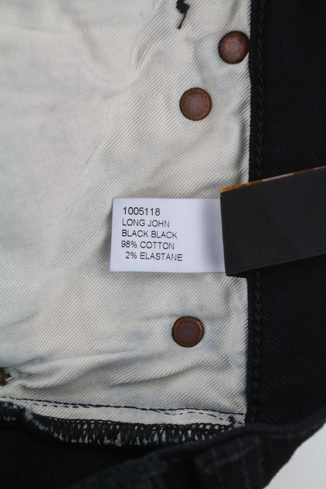 Nudie Jeans LONG JOHN W26/L30 Cotton Stretch Black Jeans 80599 Size 26" / US 2 / IT 38 - 7 Thumbnail