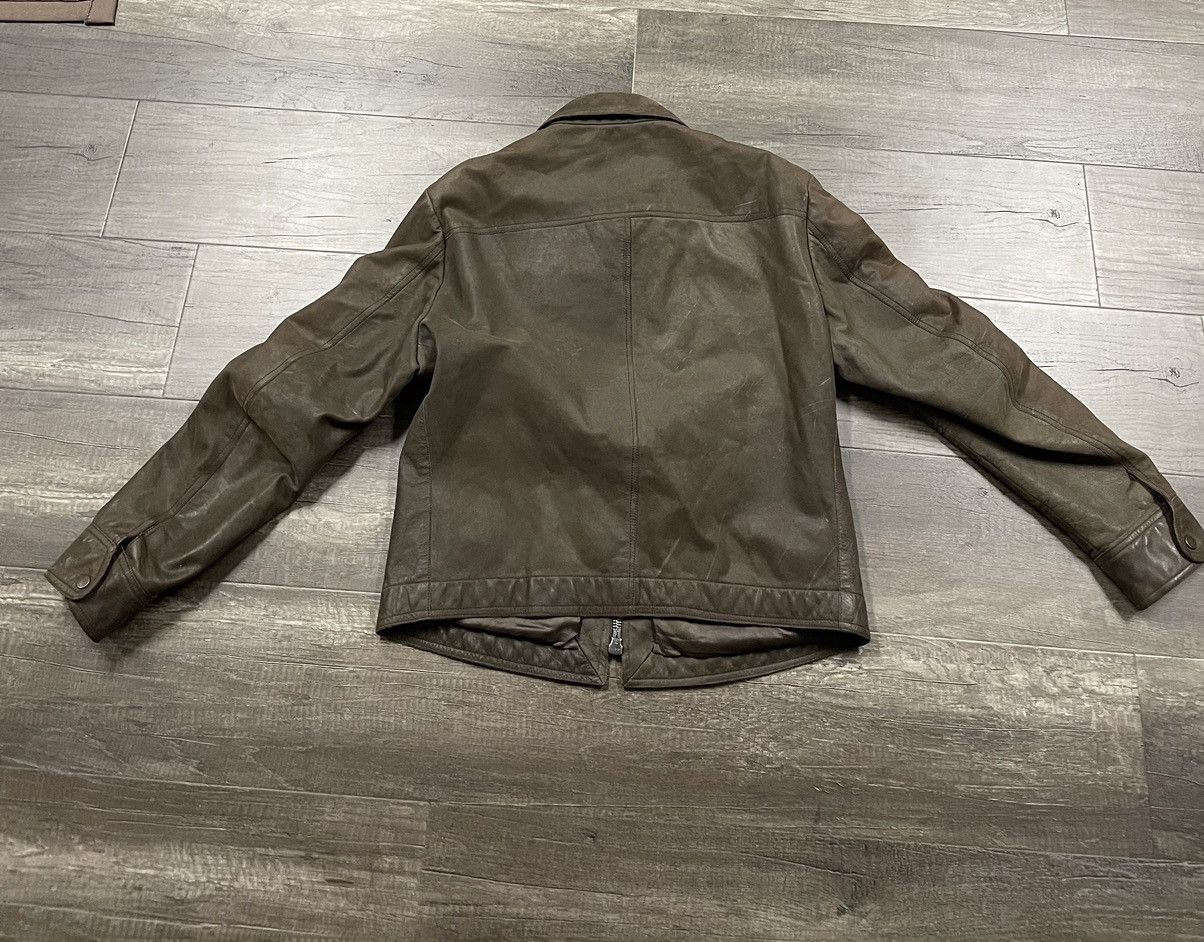 Armani Collezioni × Vintage RARE ARMANI CROPPED LEATHER JACKET Size US M / EU 48-50 / 2 - 2 Thumbnail