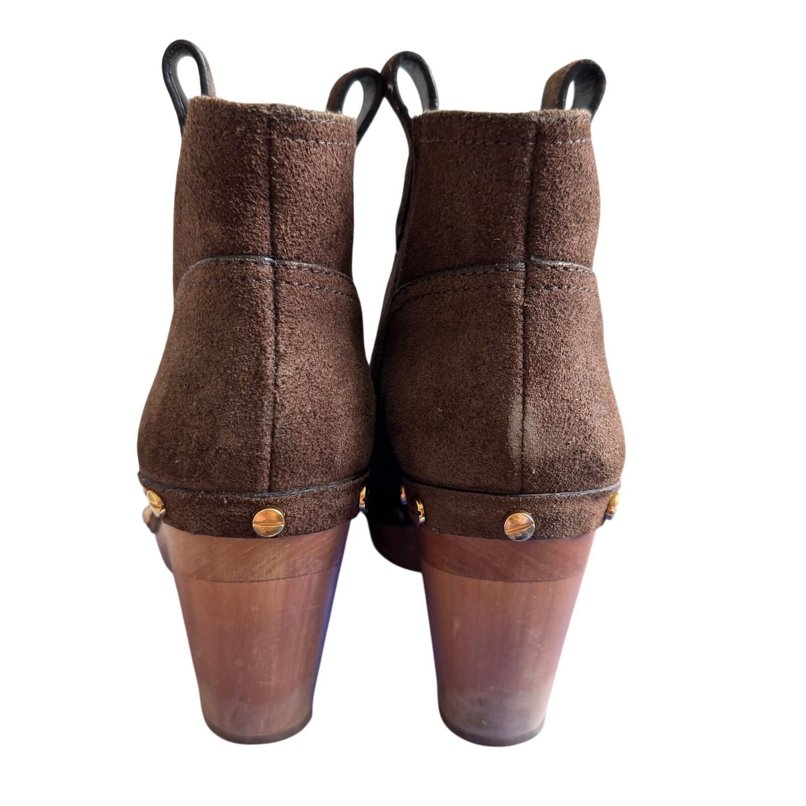 Tory Burch Tory Burch Ginevra Brown Suede Clog Studded Ankle Booties Size US 7 / IT 37 - 3 Thumbnail