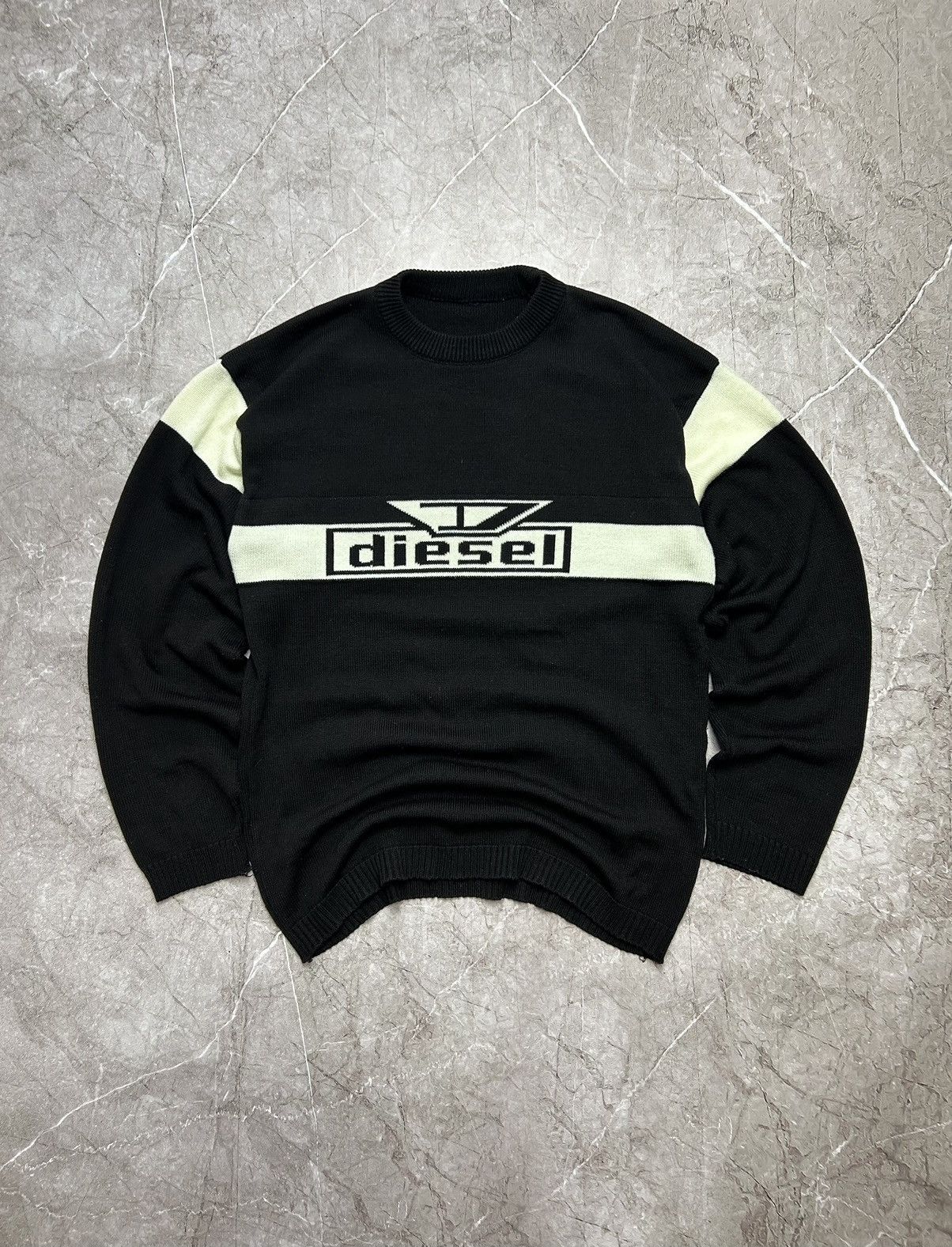 Diesel × Vintage Vintage 90s Diesel Sweater Knitwear Center Logo Size US L / EU 52-54 / 3 - 2 Thumbnail