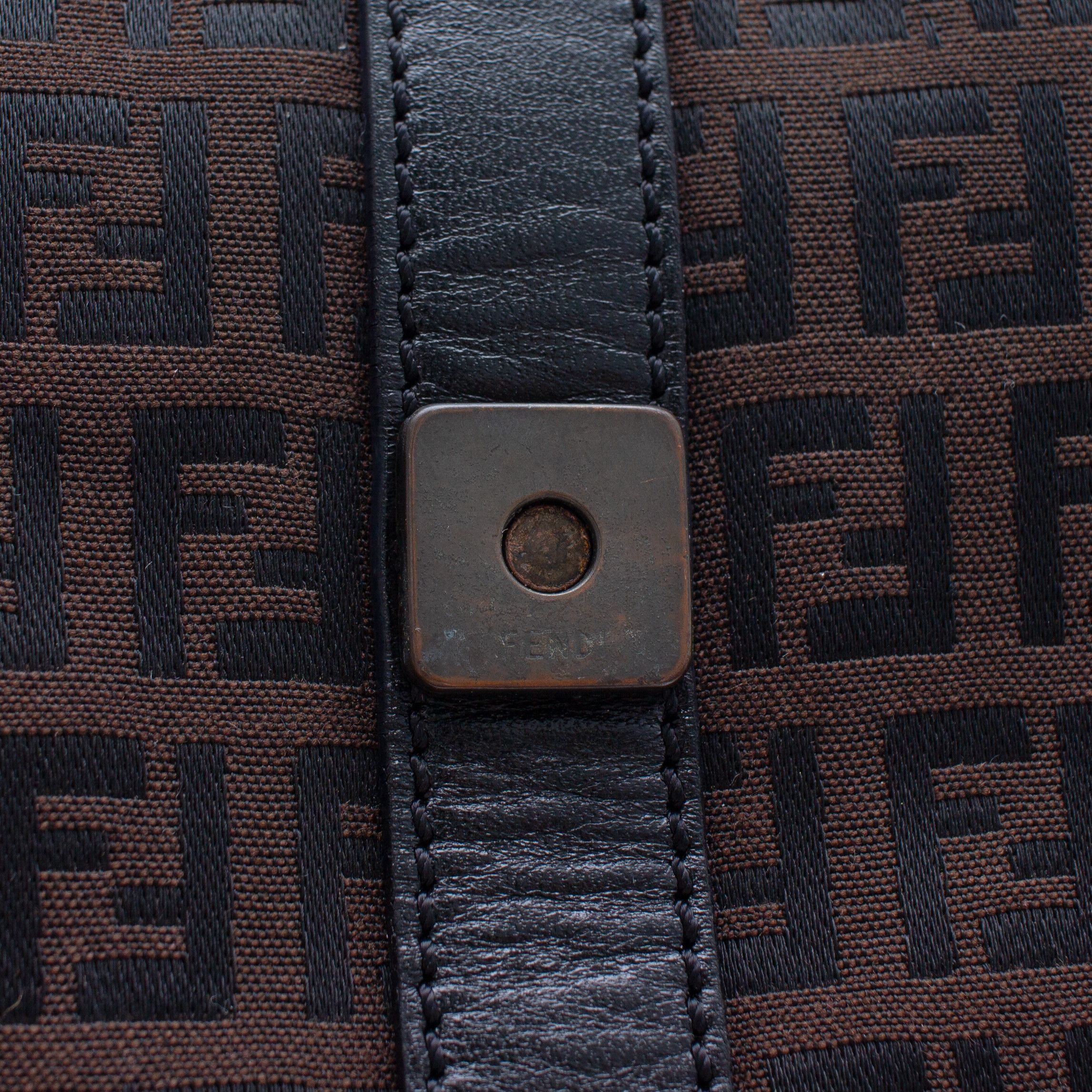 Fendi RARE FENDI VTG Brown Zucchino Canvas Shoulder Bag Size ONE SIZE - 8 Thumbnail