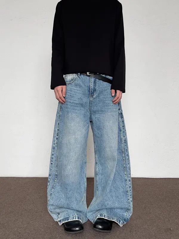 VIBE Wide Leg Baggy Jeans, Loose Flare Jeans Size US 32 / EU 48 - 5 Thumbnail