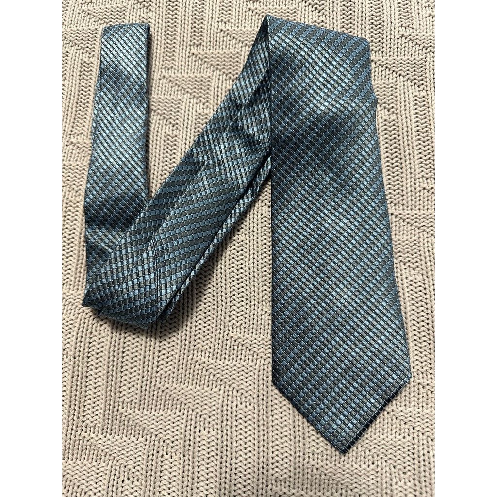 Vintage Vintage Rhodes & Brousse woven blue and silver silk tie Size ONE SIZE - 1 Thumbnail