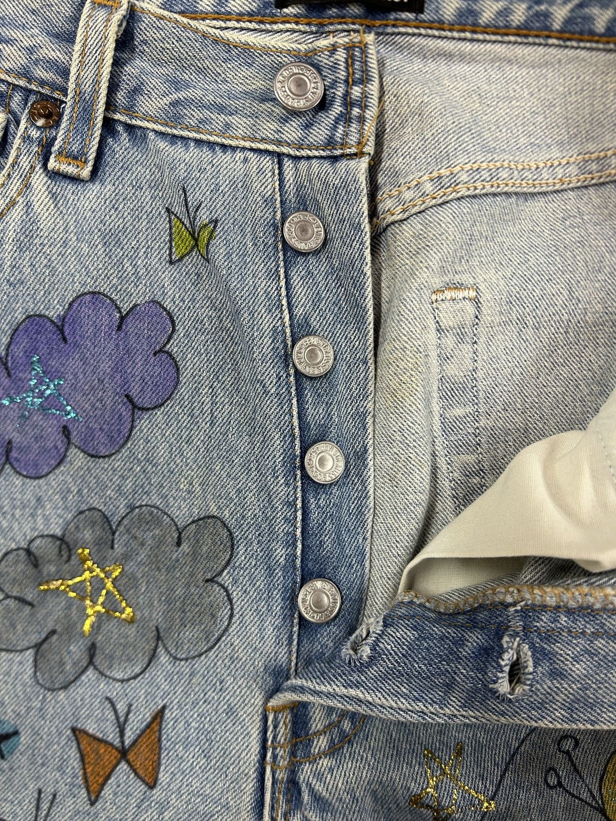 Levi's × Levi's Vintage Clothing Vintage Levi’s 501 Custom Aditi Art Overprint Jeans Size 30" / US 8 / IT 44 - 21 Thumbnail