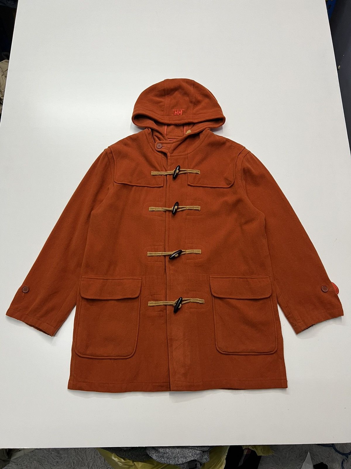 Helly Hansen 🔥HELLY HANSEN DUFFLE COAT WITH HOODIE Size US L / EU 52-54 / 3 - 2 Thumbnail