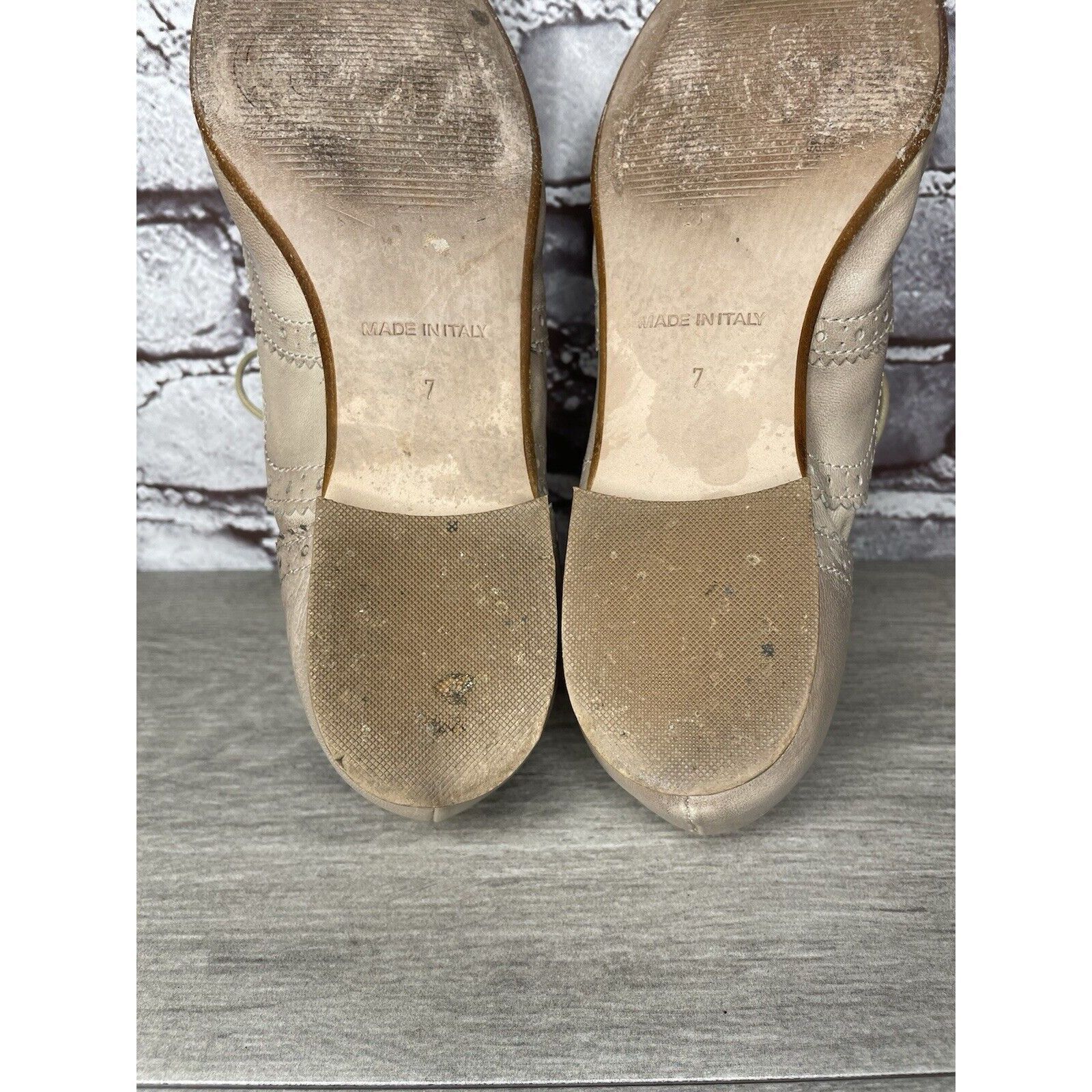 Other Garnet Hill Taupe Nude Felisa Soft Oxfords Wing Tip Shoes Wo Size US 7 / IT 37 - 9 Thumbnail