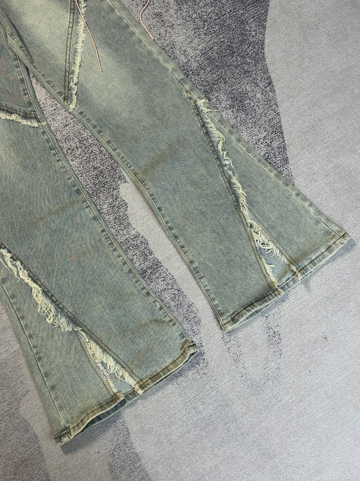 Le Grande Bleu (L.G.B.) 2000s Vintage Lace Up Pachwork Flared Denim LGB Y2k Size US 27 - 4 Thumbnail