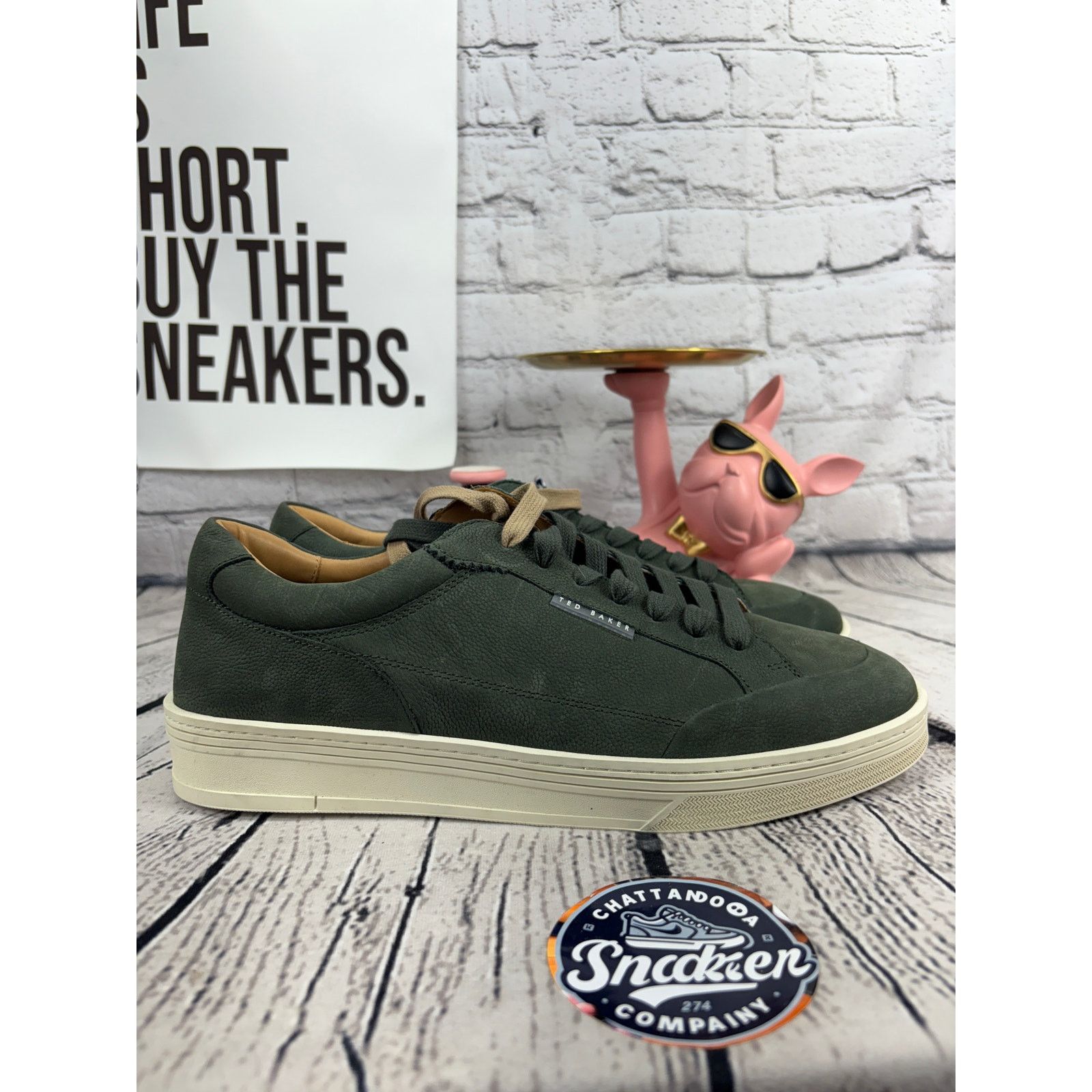 Ted Baker Ted Baker London Hampstead Lace Up Sneaker Mens 12 Green NEW Size US 12 / EU 45 - 3 Thumbnail