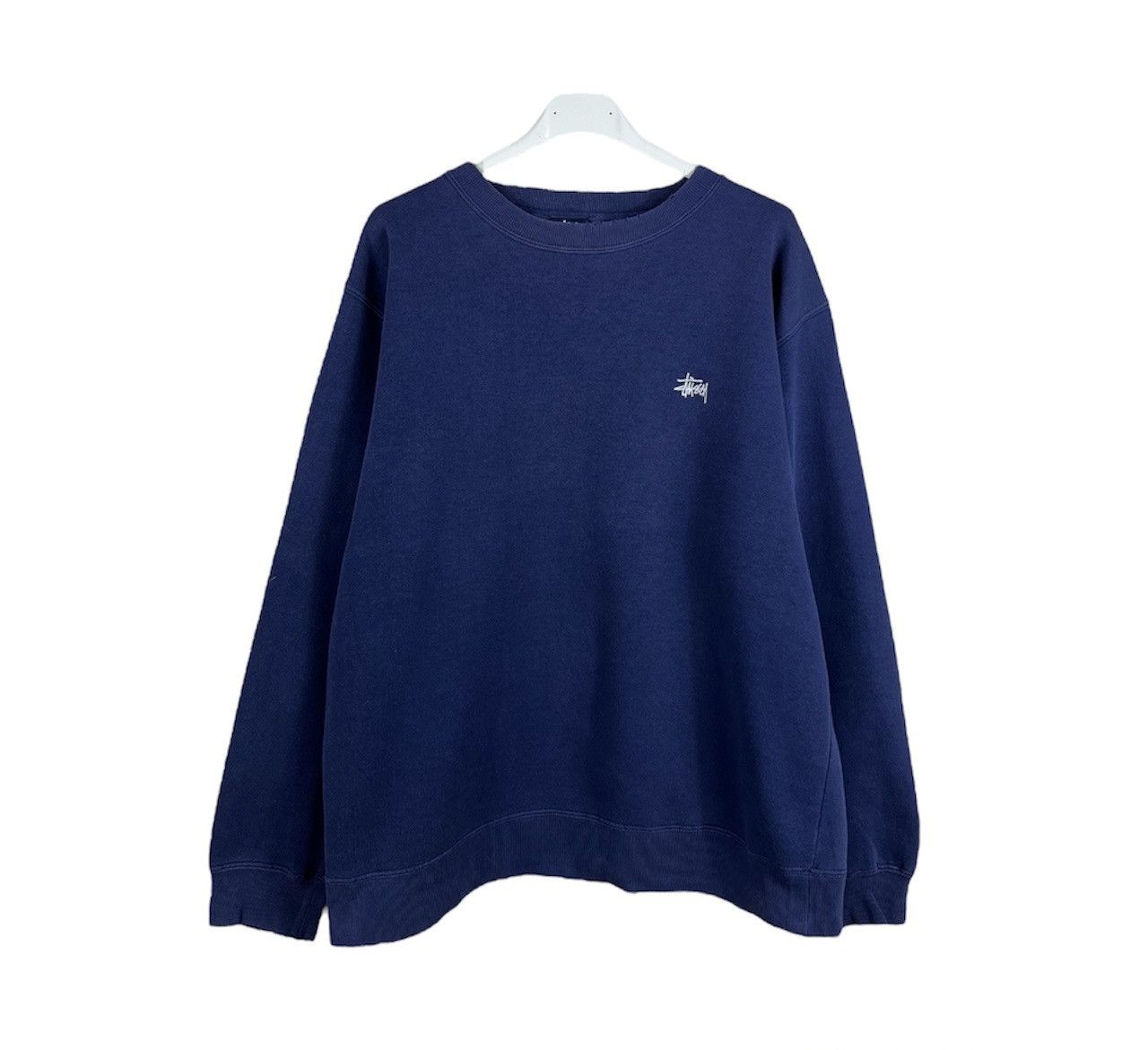 Stussy Vintage 80s Stussy basic chest logo navy distressed crewneck Size US M / EU 48-50 / 2 - 2 Thumbnail