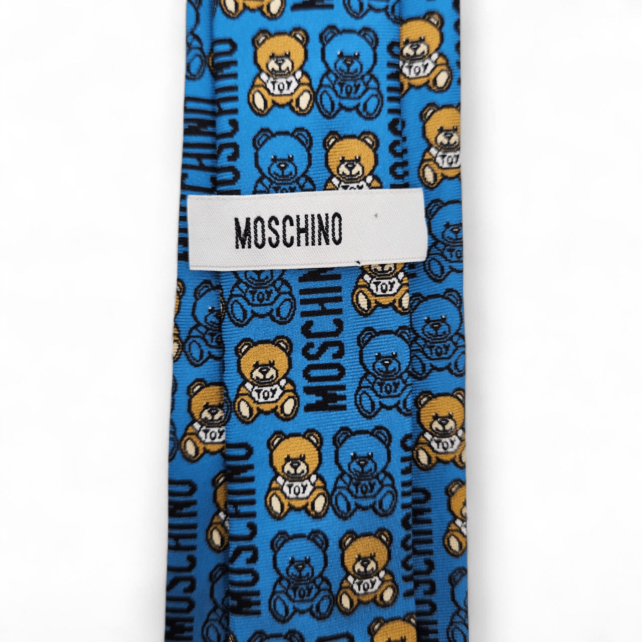 Moschino Allover Teddy Bear & Logo Print Tie Size ONE SIZE - 3 Thumbnail