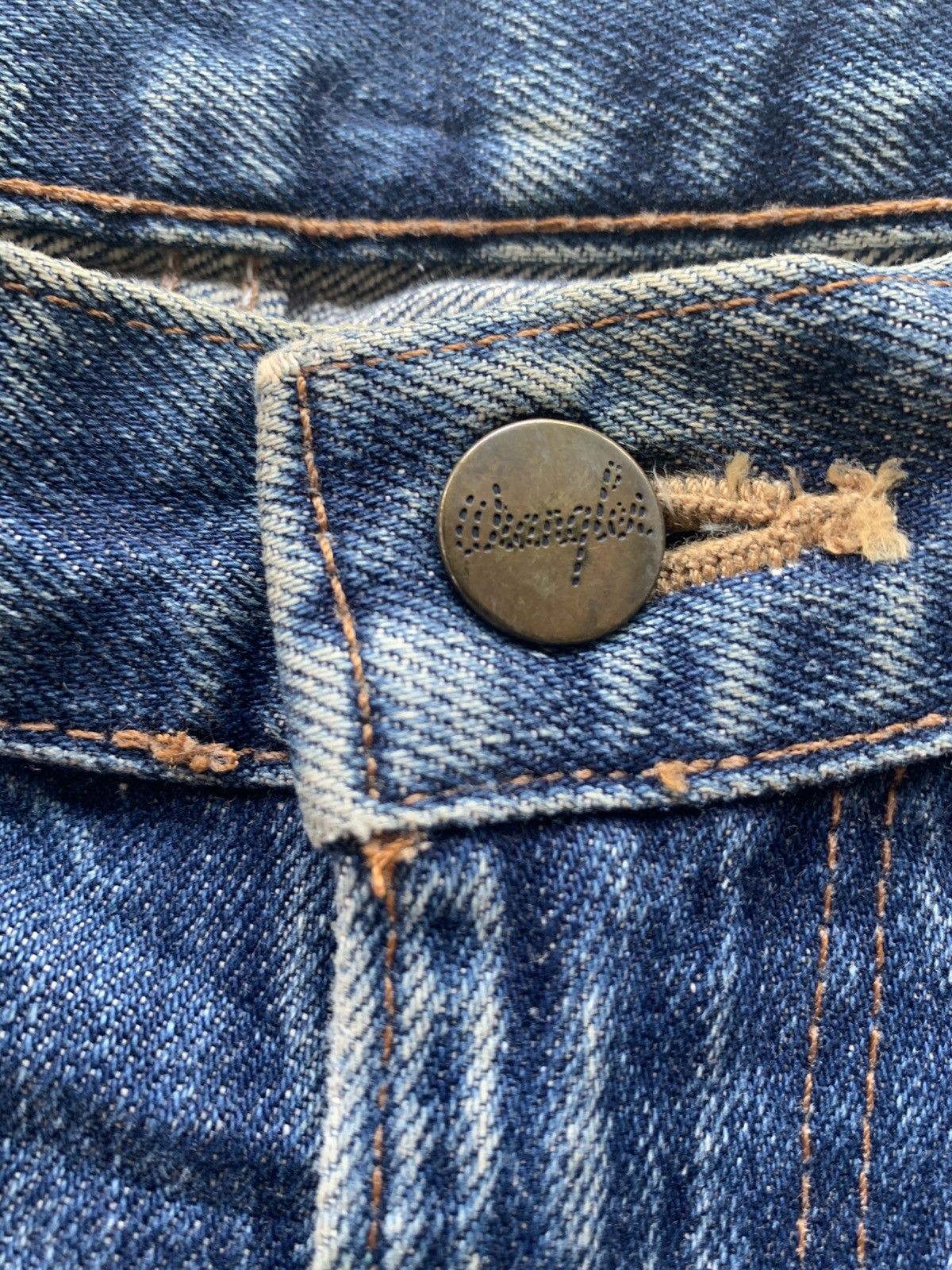 Wrangler VINTAGE WRANGLER SELVEDGE BAGGY RUSTY DISTRESSED DENIM Size US 33 - 12 Thumbnail