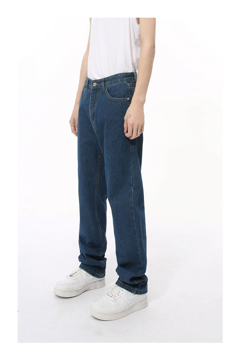 Japanese Brand × Jean American retro simple dark blue slim straight washed jeans Size US 34 / EU 50 - 4 Thumbnail