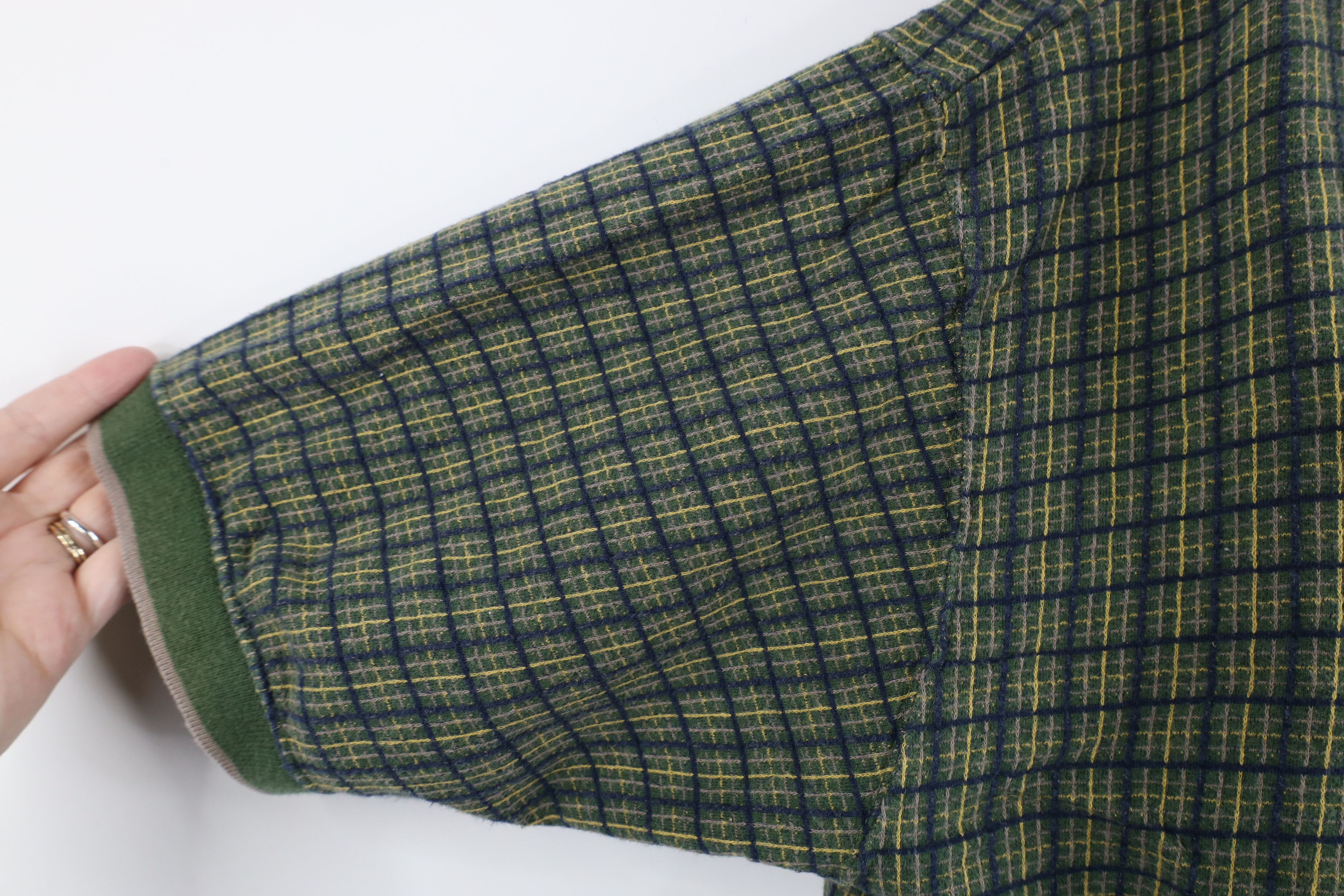 Vintage Vintage 90s Streetwear Checkered Knit Collared Polo Shirt Size US L / EU 52-54 / 3 - 6 Thumbnail