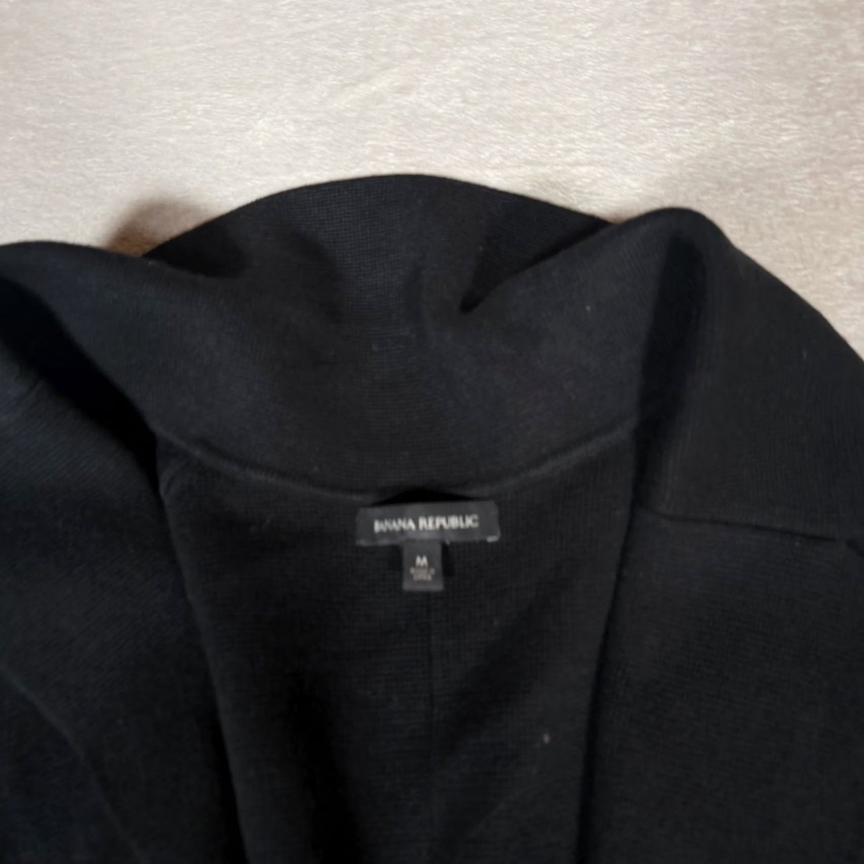 Vintage VINTAGE NAVY Banana Republic Blazer Mens M Black Double Breasted Knit Cotton Blend Blazer Pea Coat Size 40R - 4 Thumbnail