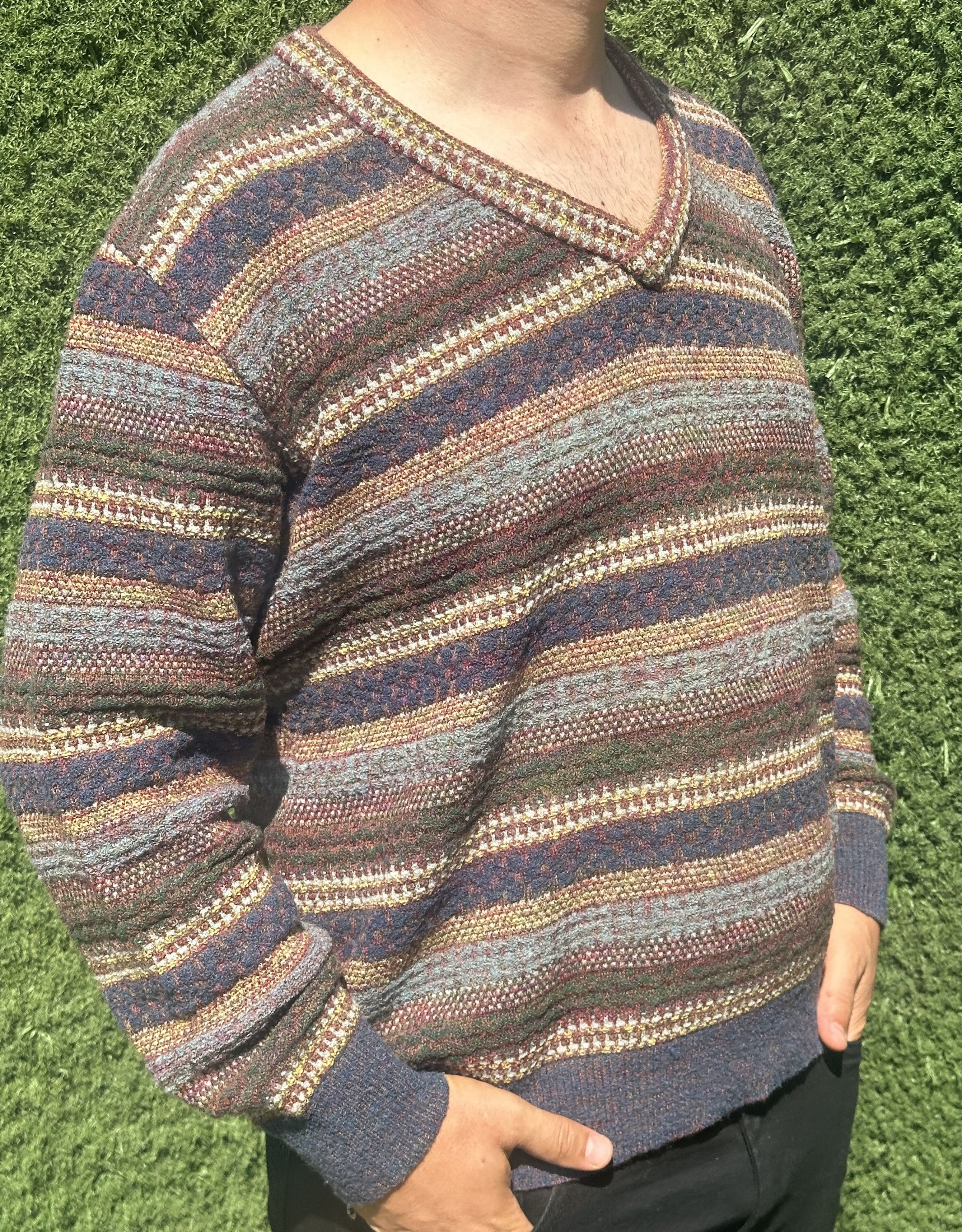 Missoni Missoni Sport 3D Knit Striped Pullover Cosby Sweater Size L Size US L / EU 52-54 / 3 - 4 Thumbnail