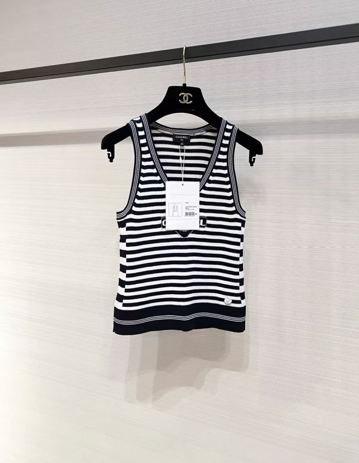 Chanel Chanel Striped Knit Tank Top J33 Size XS / US 0-2 / IT 36-38 - 1 Thumbnail