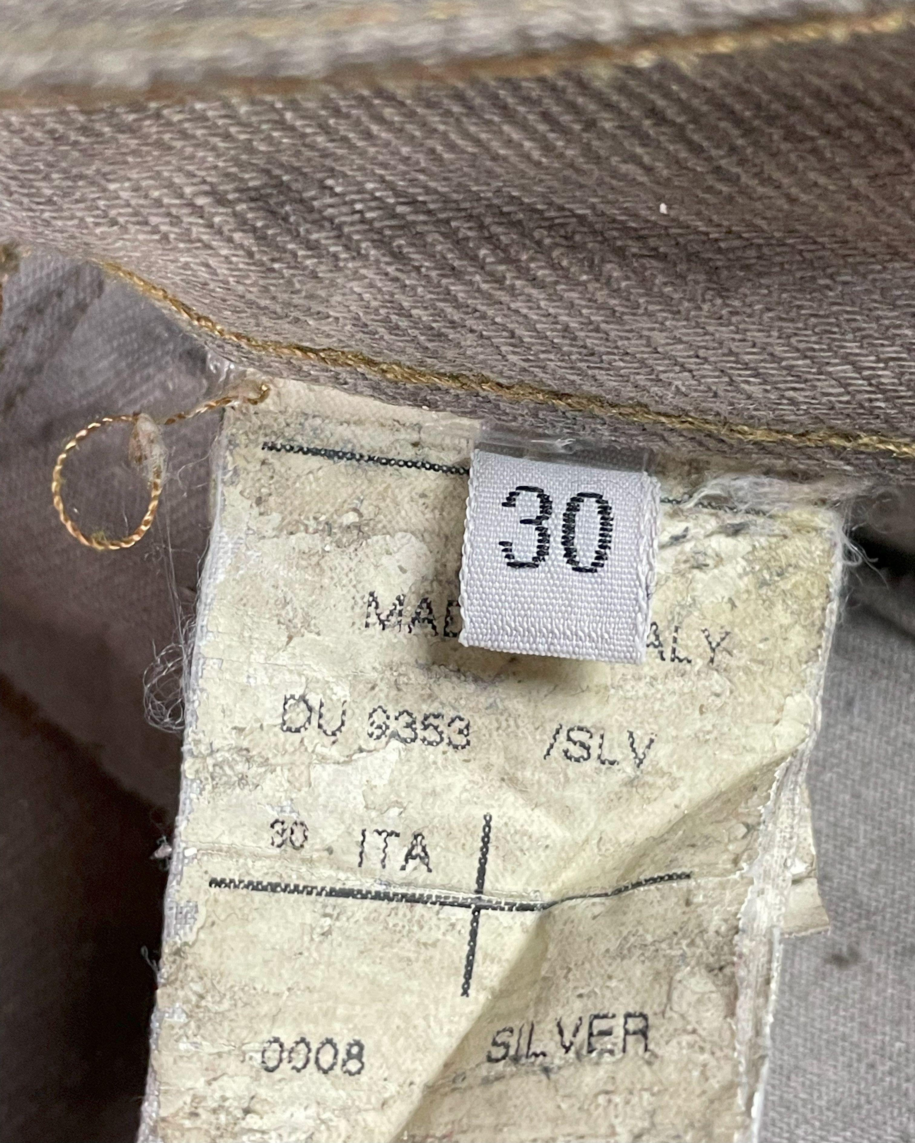 Rick Owens FW10 "GLEAM" SILVER MUD WASH WAXED DETROIT CUT JEANS Size US 30 / EU 46 - 13 Thumbnail