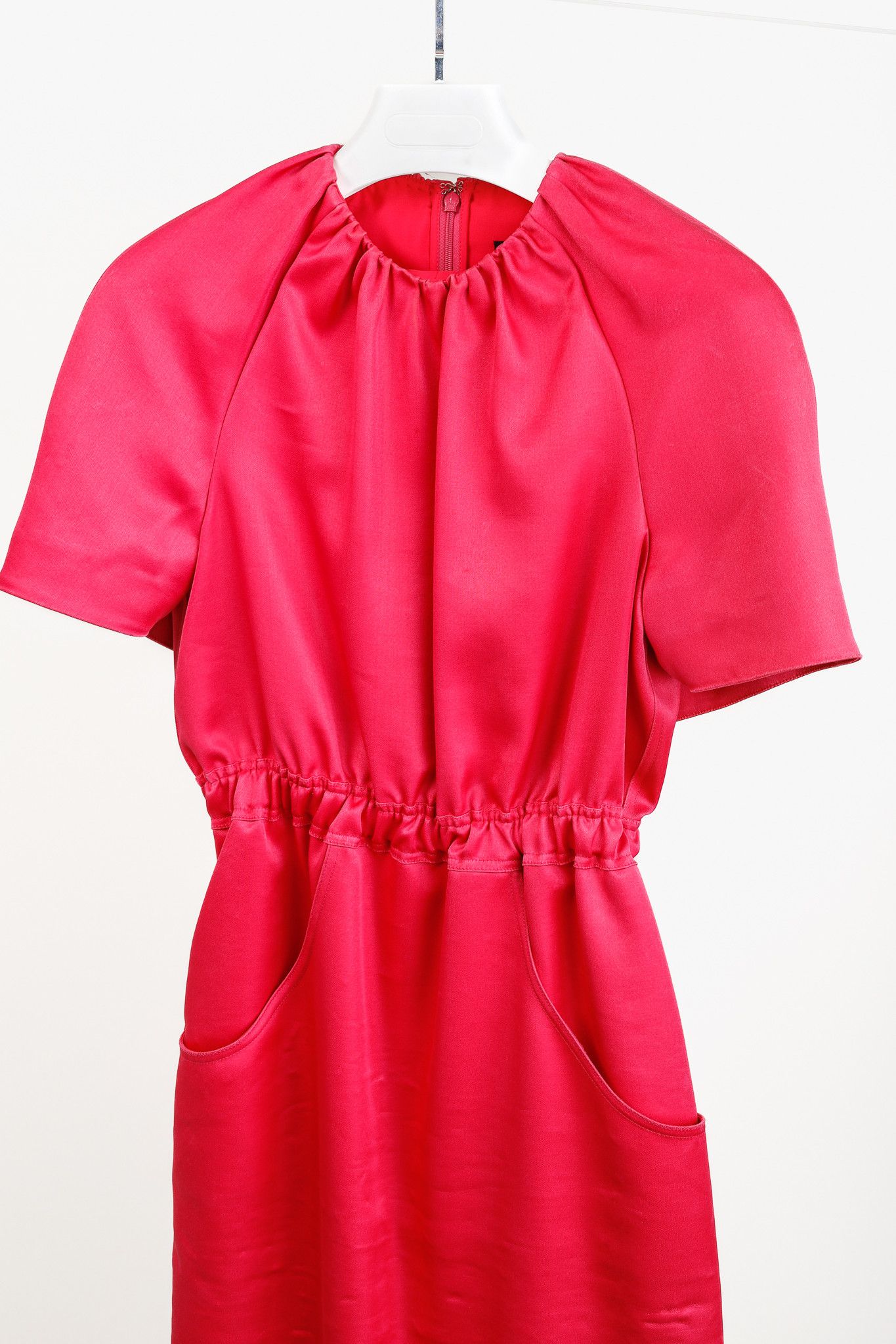 Brandon Maxwell Brandon Maxwell AW/19 Silk-Shantung Cape-Sleeve Midi Dress Size S / US 4 / IT 40 - 3 Thumbnail