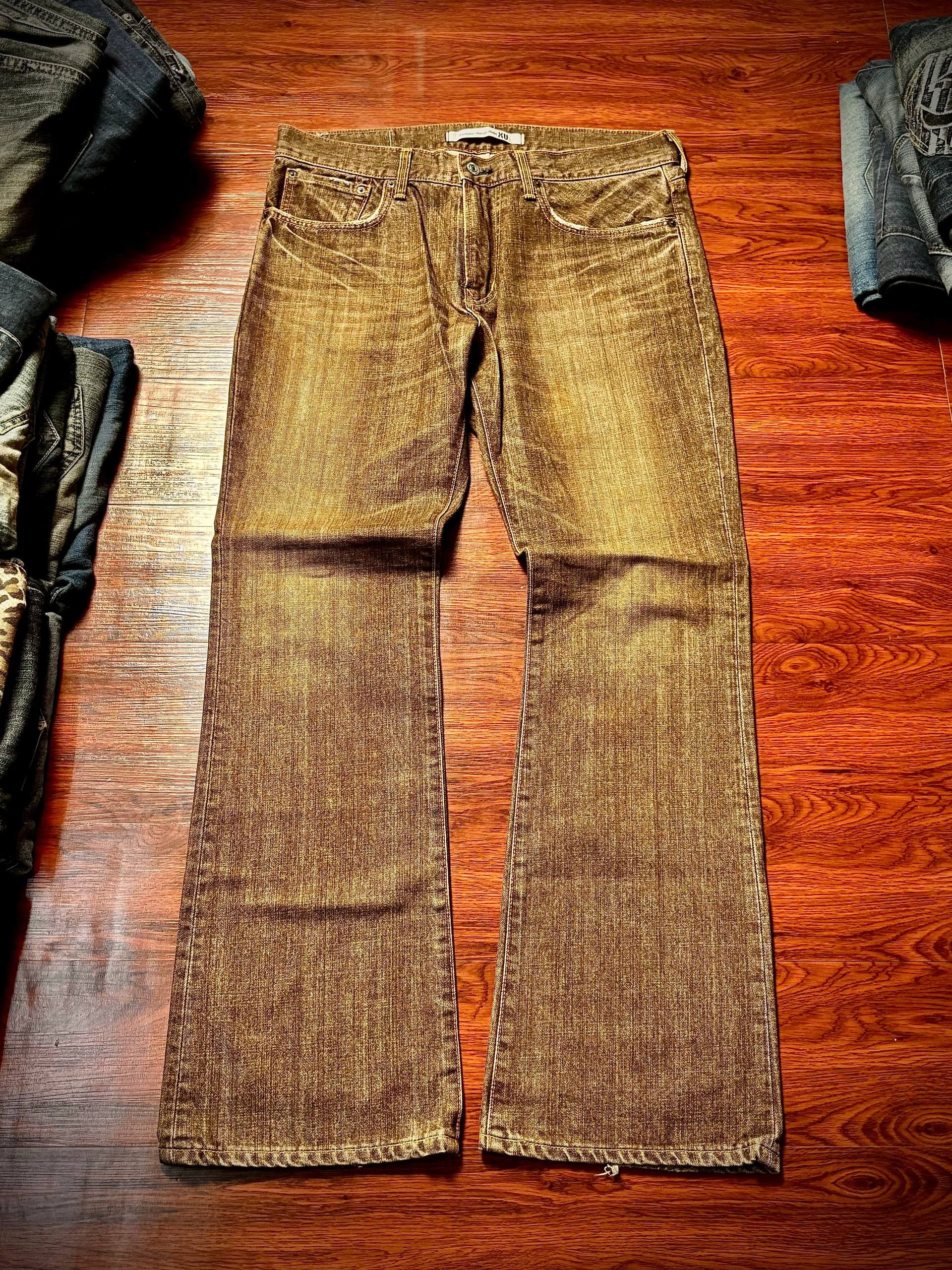 Vintage 00s Edwin Japan Heavy Fade Wash Flare Denim Pants